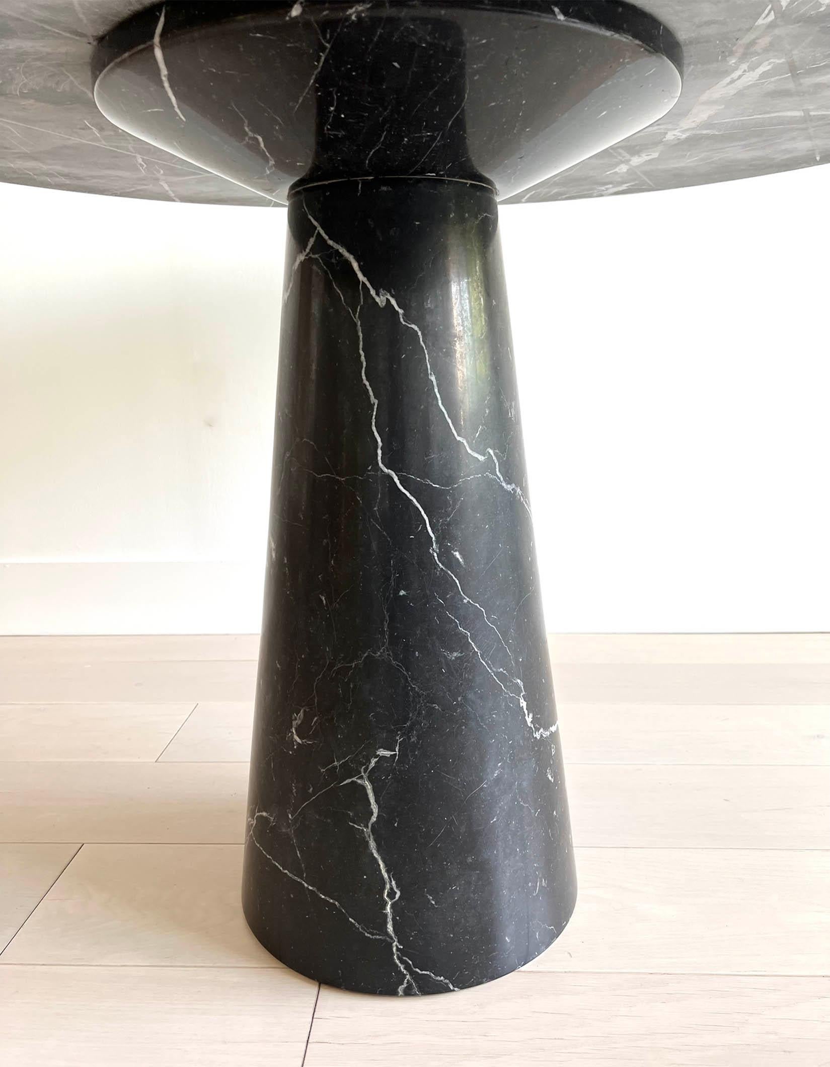 Angelo Mangiarotti Black Marble Pedastal Dining Table, 1970's 1