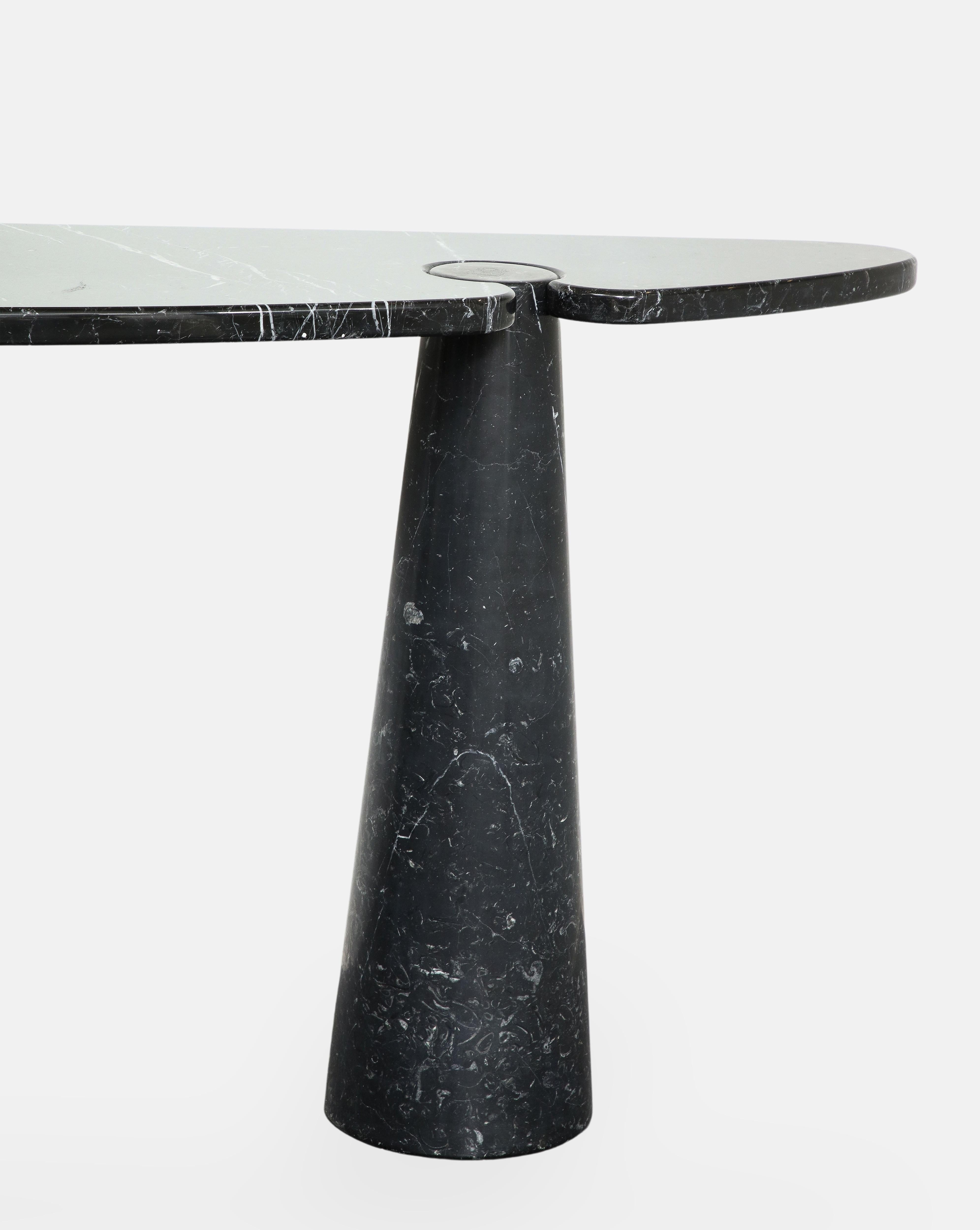 Angelo Mangiarotti Black Marquina Marble Console In Good Condition In New York, NY