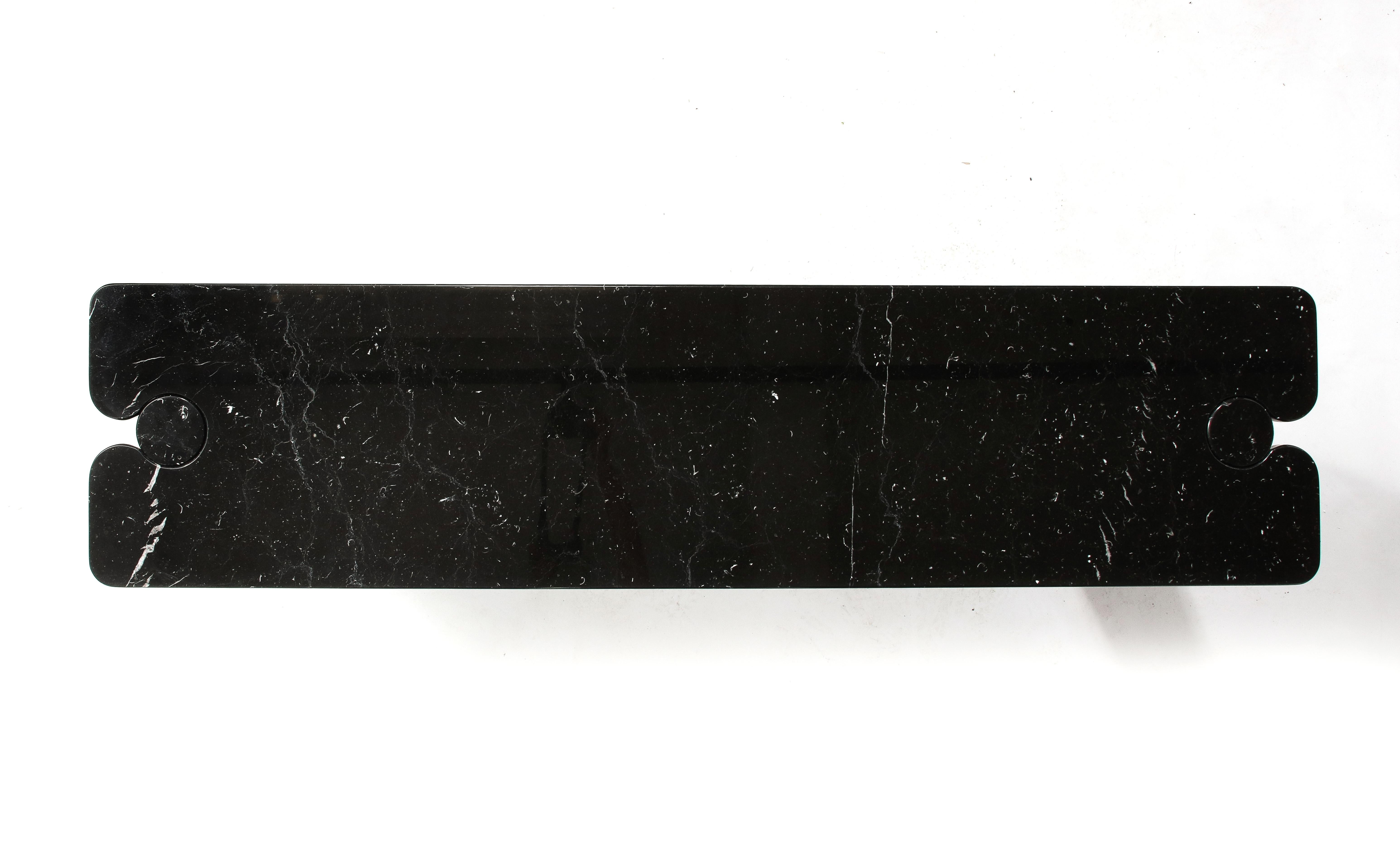 Angelo Mangiarotti for Skipper Black Nero Marquina Marble Console  For Sale 4