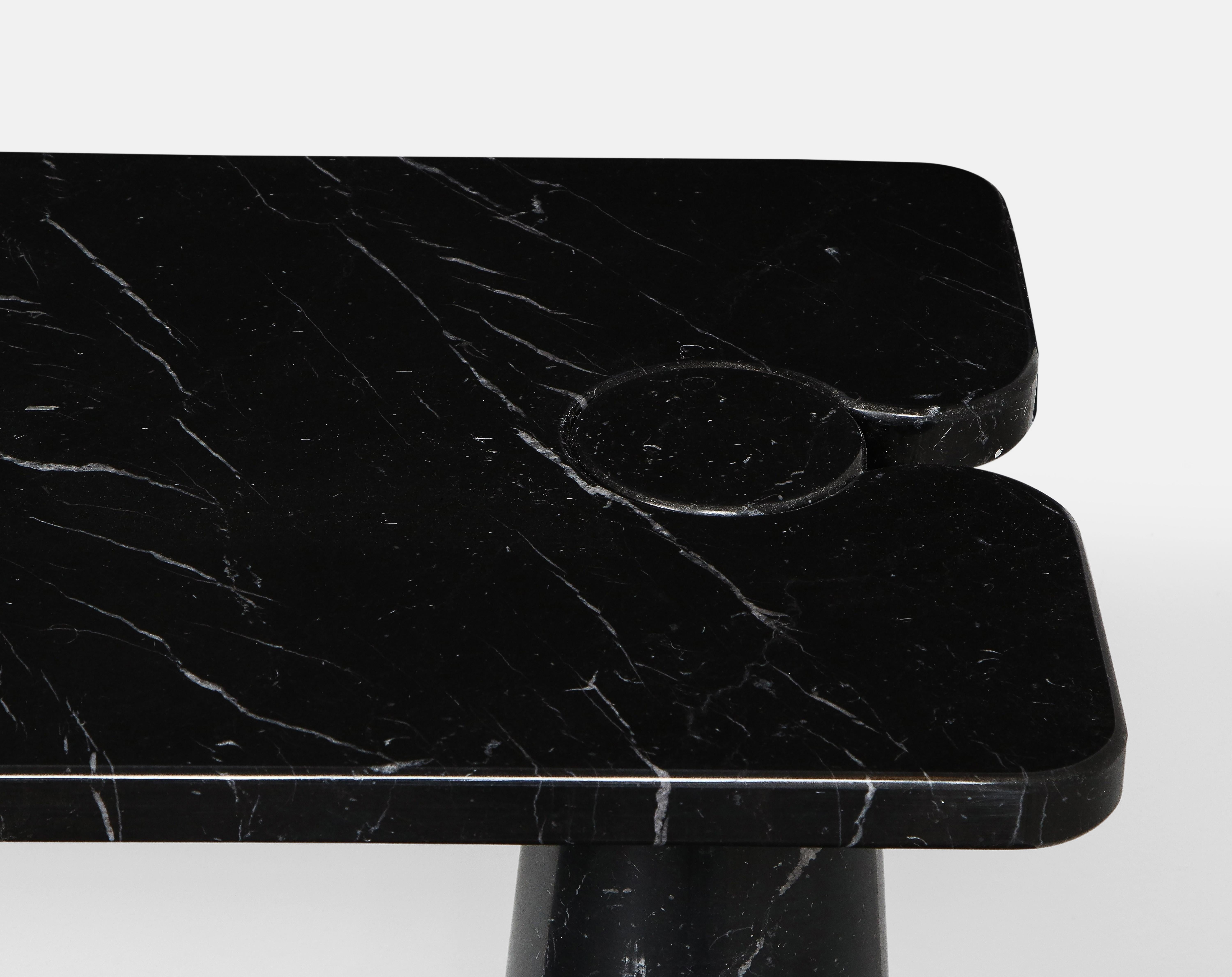 Late 20th Century Angelo Mangiarotti Black Marquina Marble Console with Skipper Label