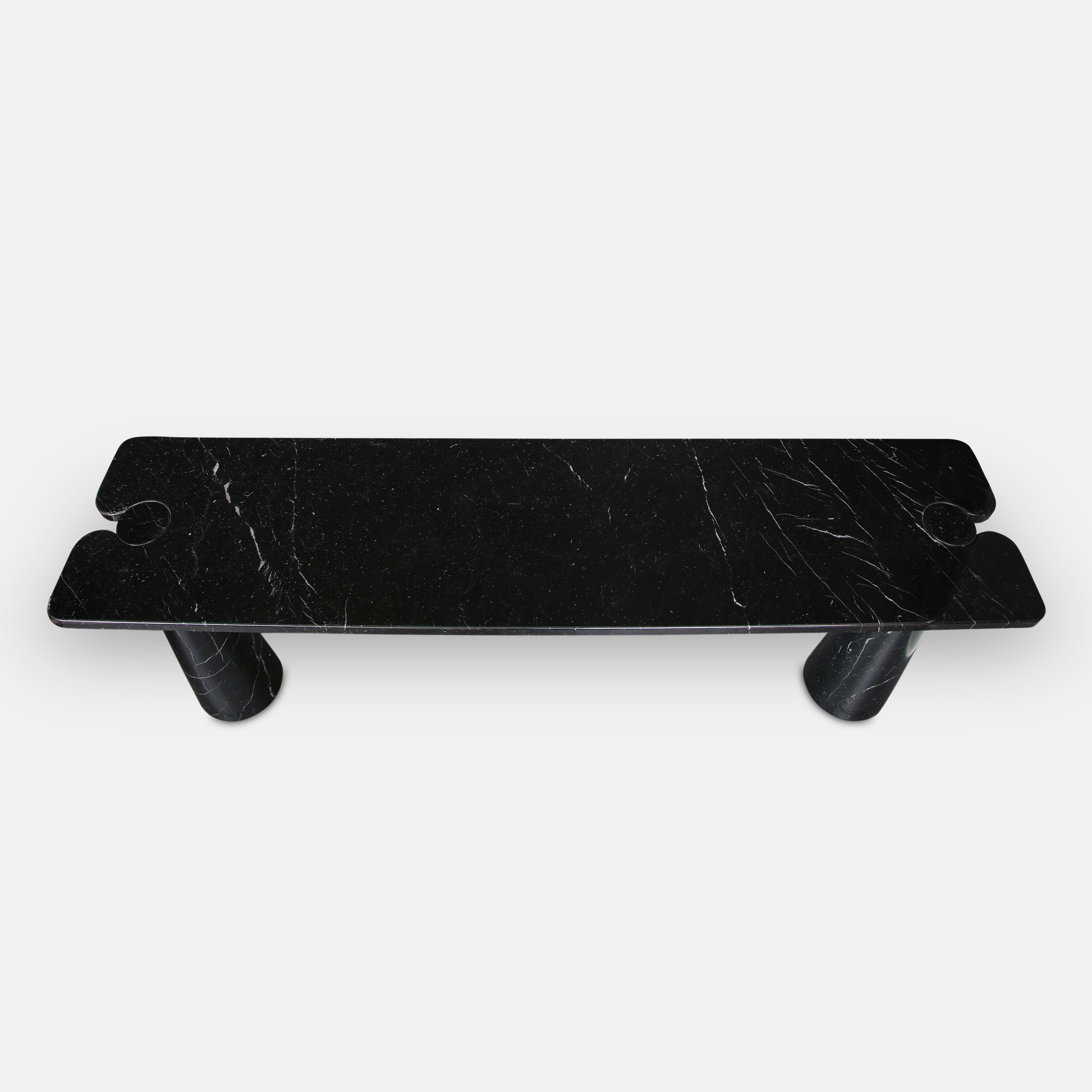 Angelo Mangiarotti Black Marquina Marble Console with Skipper Label 1