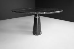 Angelo Mangiarotti Black Marquina Marble Pedestal Dining Table, 1970's