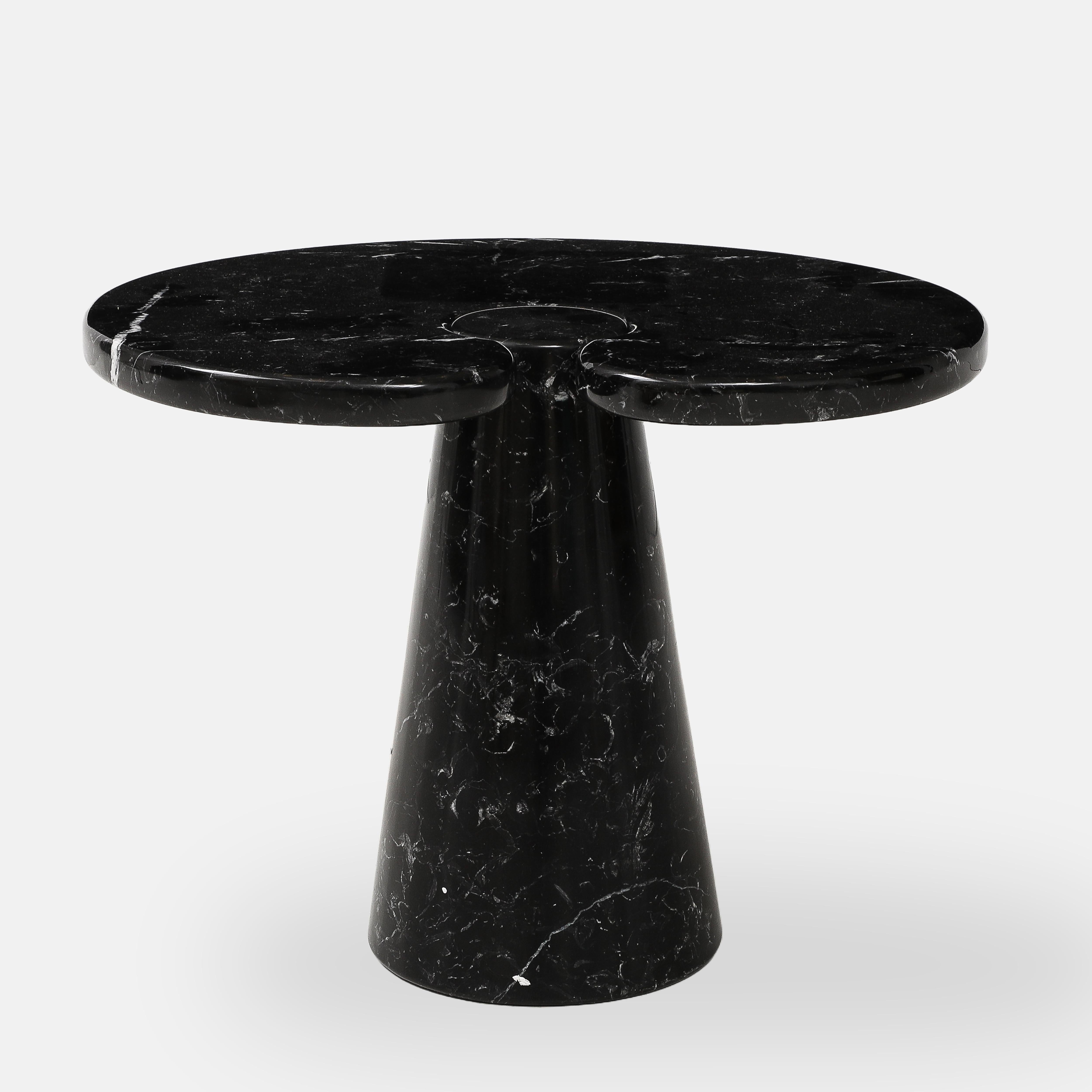 Mid-Century Modern Angelo Mangiarotti Nero Marquina Marble Side Table from 'Eros' Series, 1971 For Sale