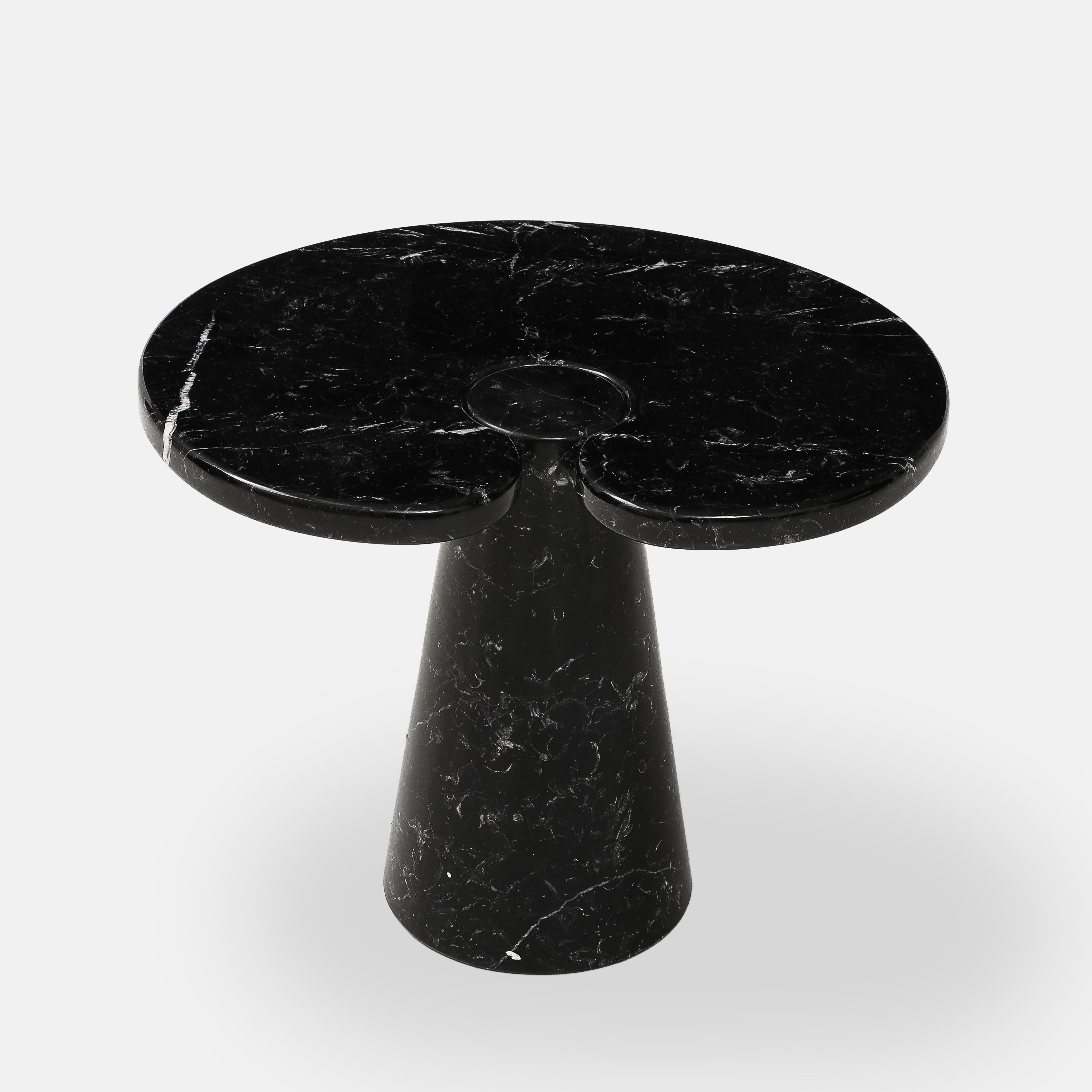 Italian Angelo Mangiarotti Nero Marquina Marble Side Table from 'Eros' Series, 1971 For Sale
