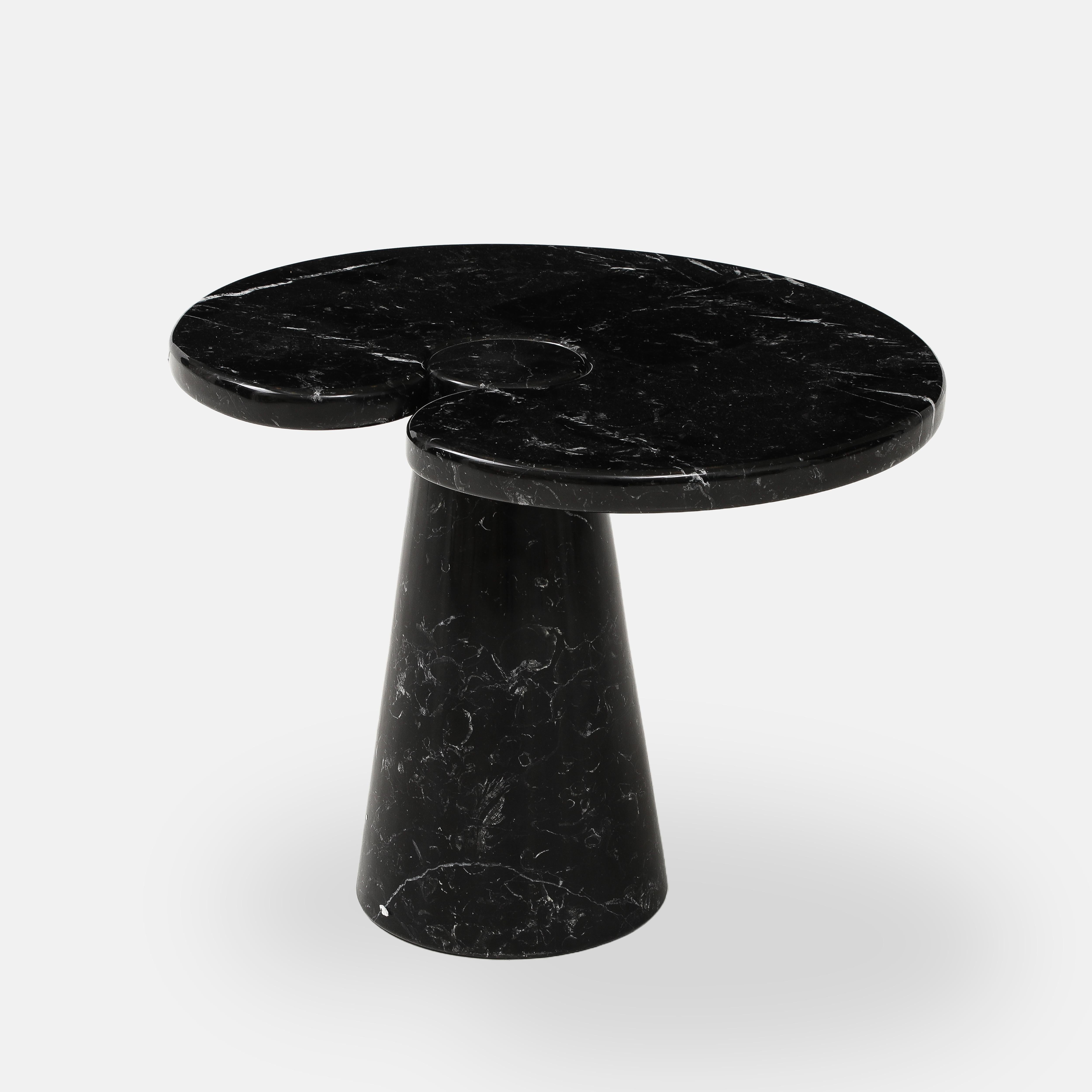 Polished Angelo Mangiarotti Nero Marquina Marble Side Table from 'Eros' Series, 1971 For Sale