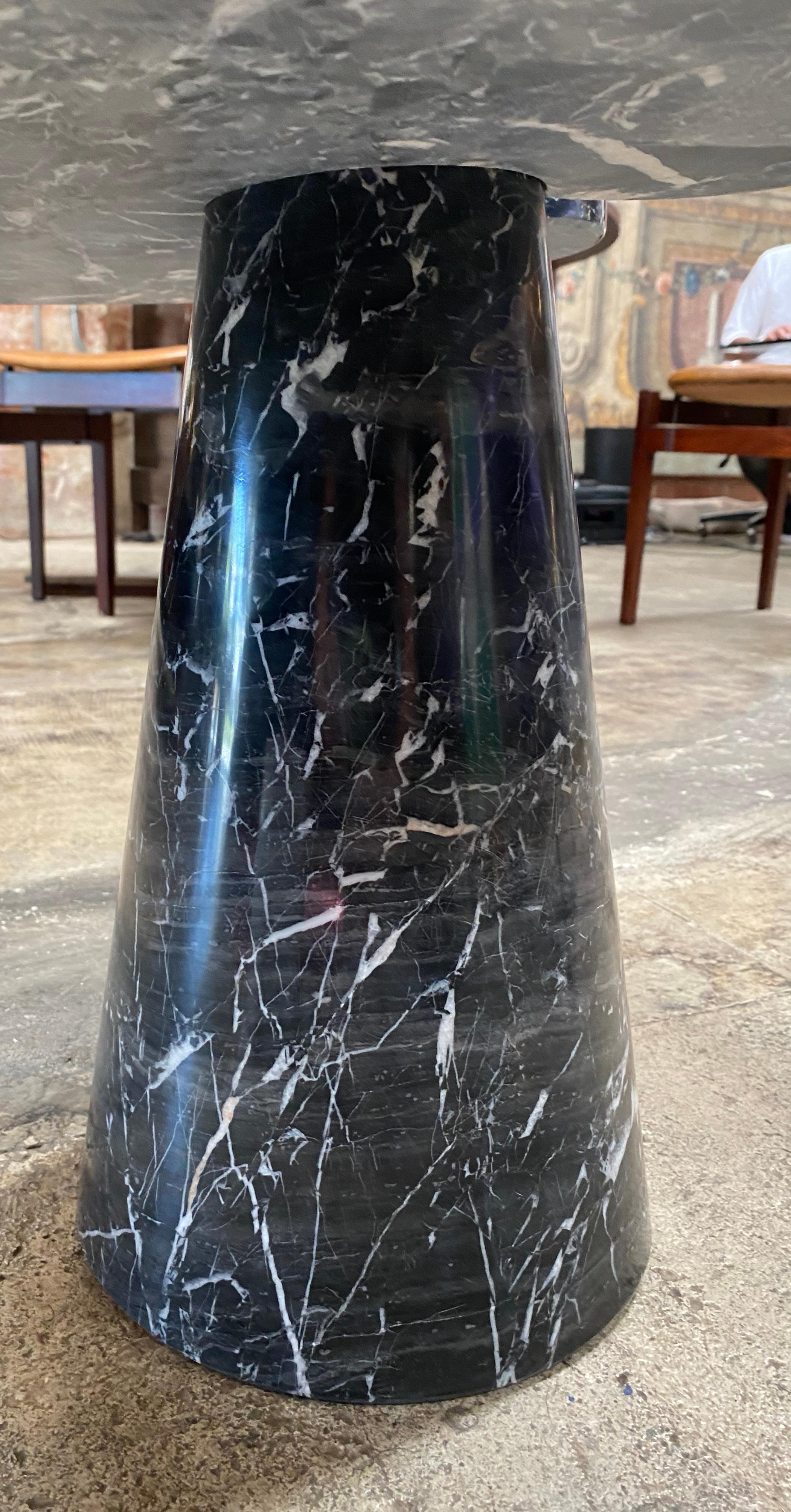 Mid-Century Modern Angelo Mangiarotti Black Marquina Marble Side Table from 'Eros' Series, 1971