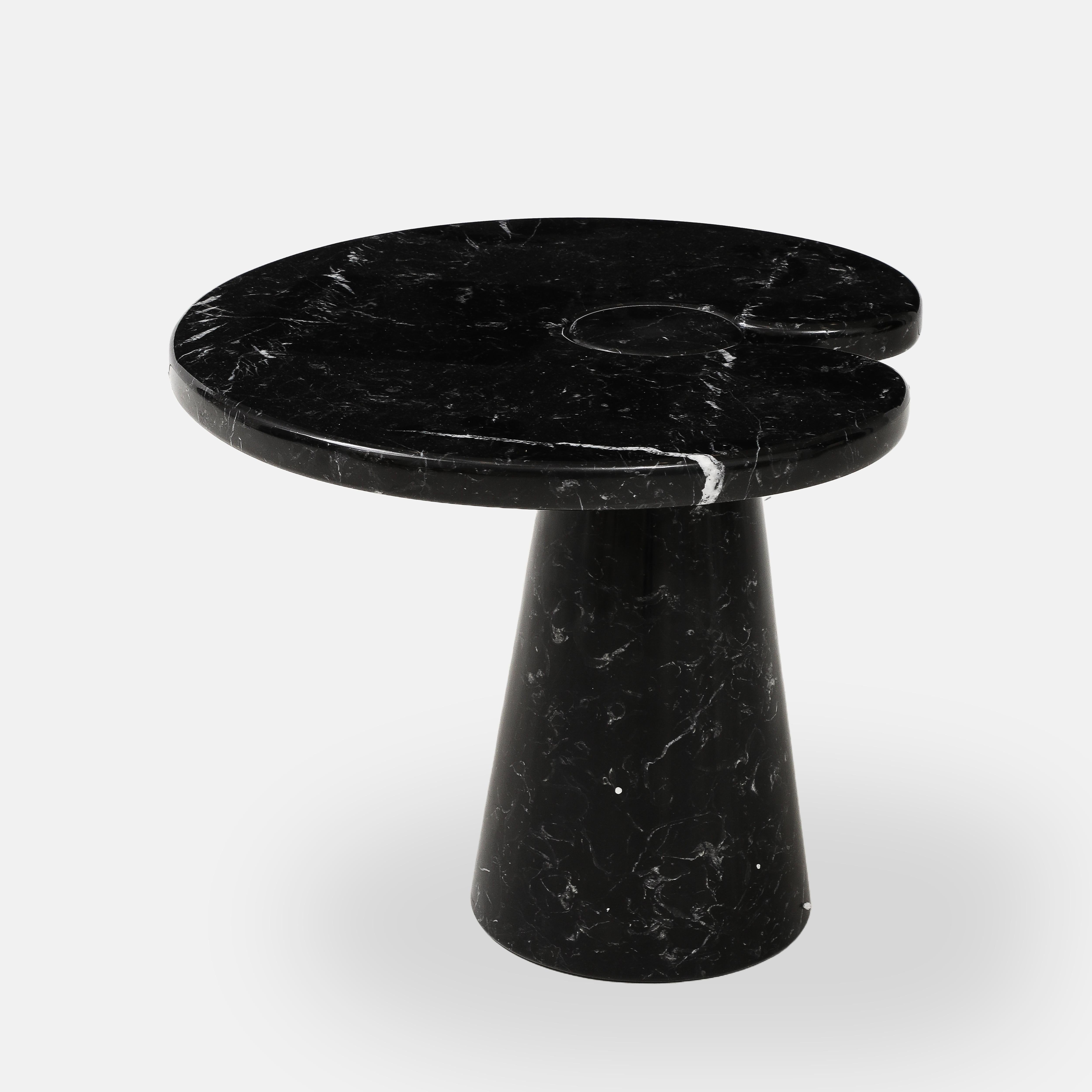 Carrara Marble Angelo Mangiarotti Nero Marquina Marble Side Table from 'Eros' Series, 1971 For Sale