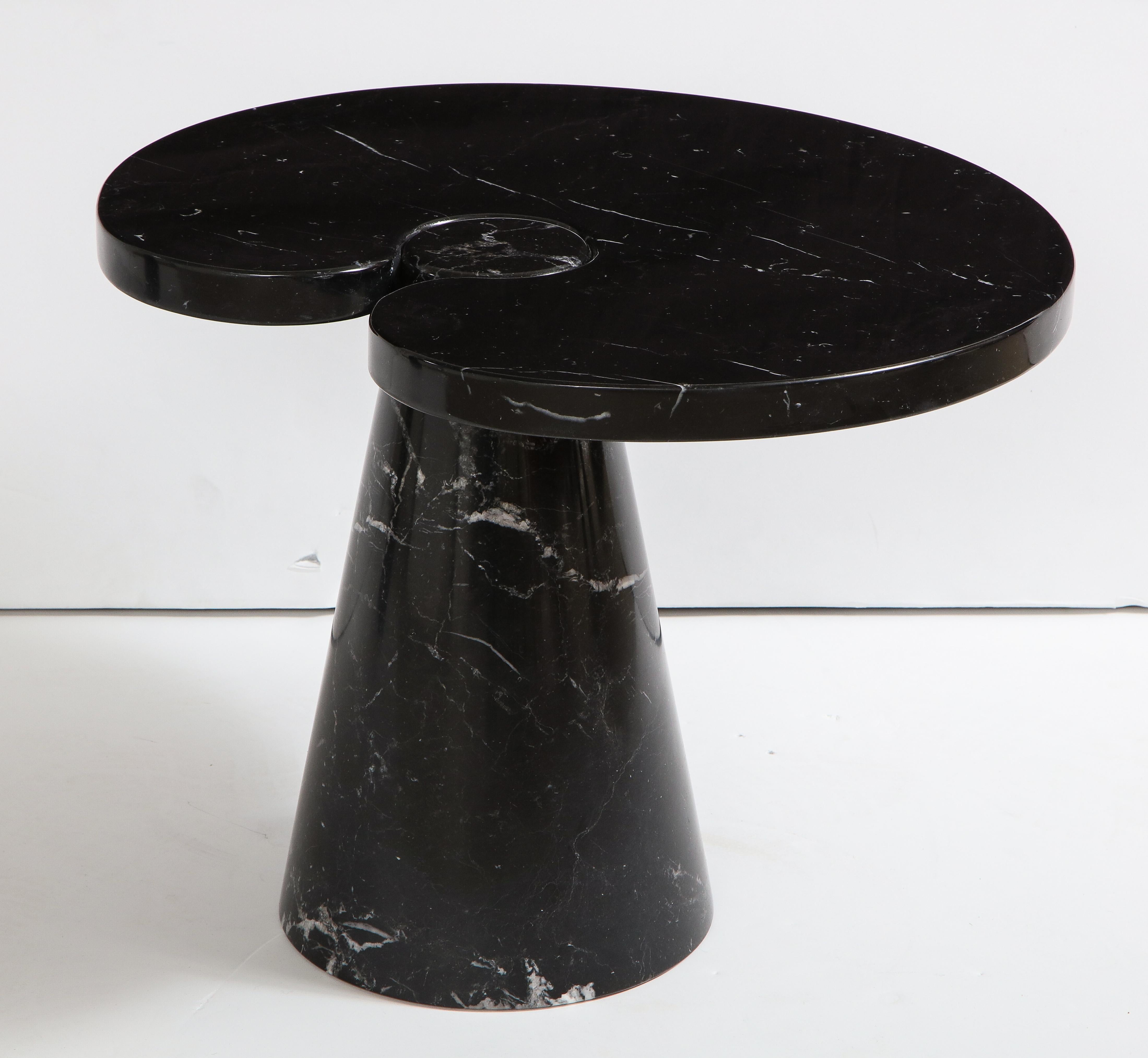 Mid-Century Modern Angelo Mangiarotti Black Marquina Marble Side Table from 'Eros' Series