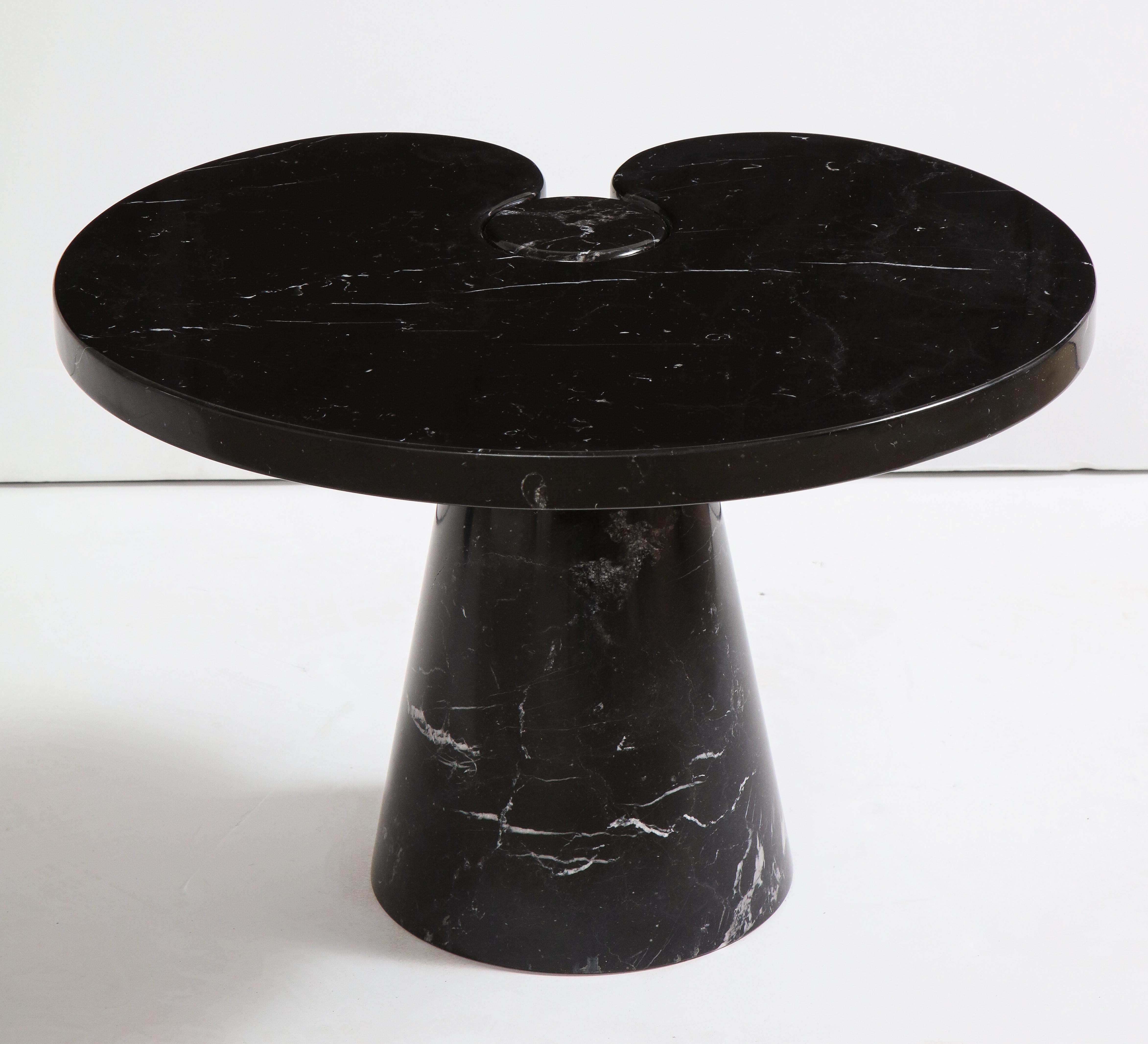 Italian Angelo Mangiarotti Black Marquina Marble Side Table from 'Eros' Series