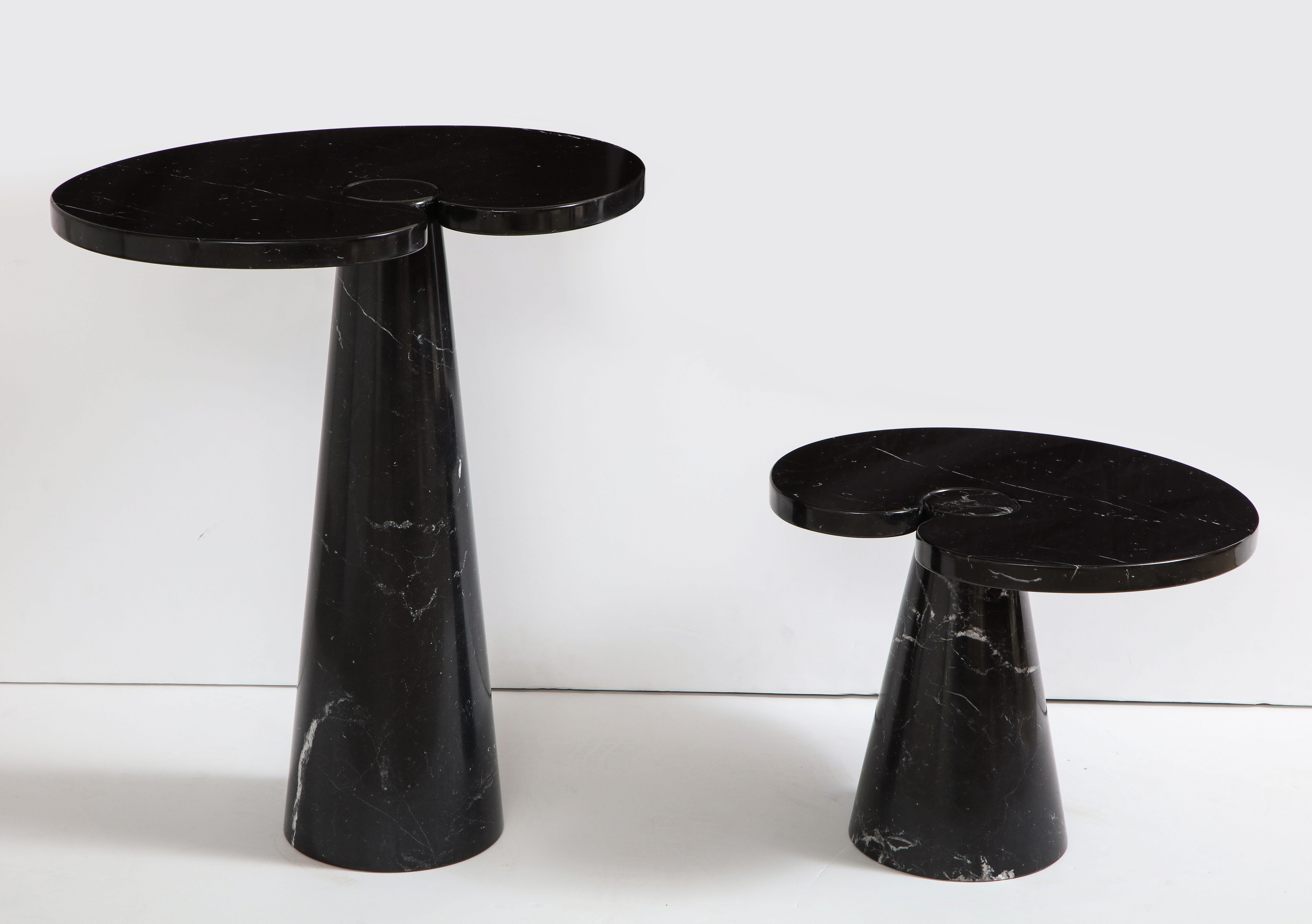 Polished Angelo Mangiarotti Black Marquina Marble Side Table from 'Eros' Series