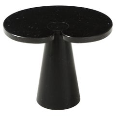 Angelo Mangiarotti Black Marquina Marble Low Side Table with Skipper Label