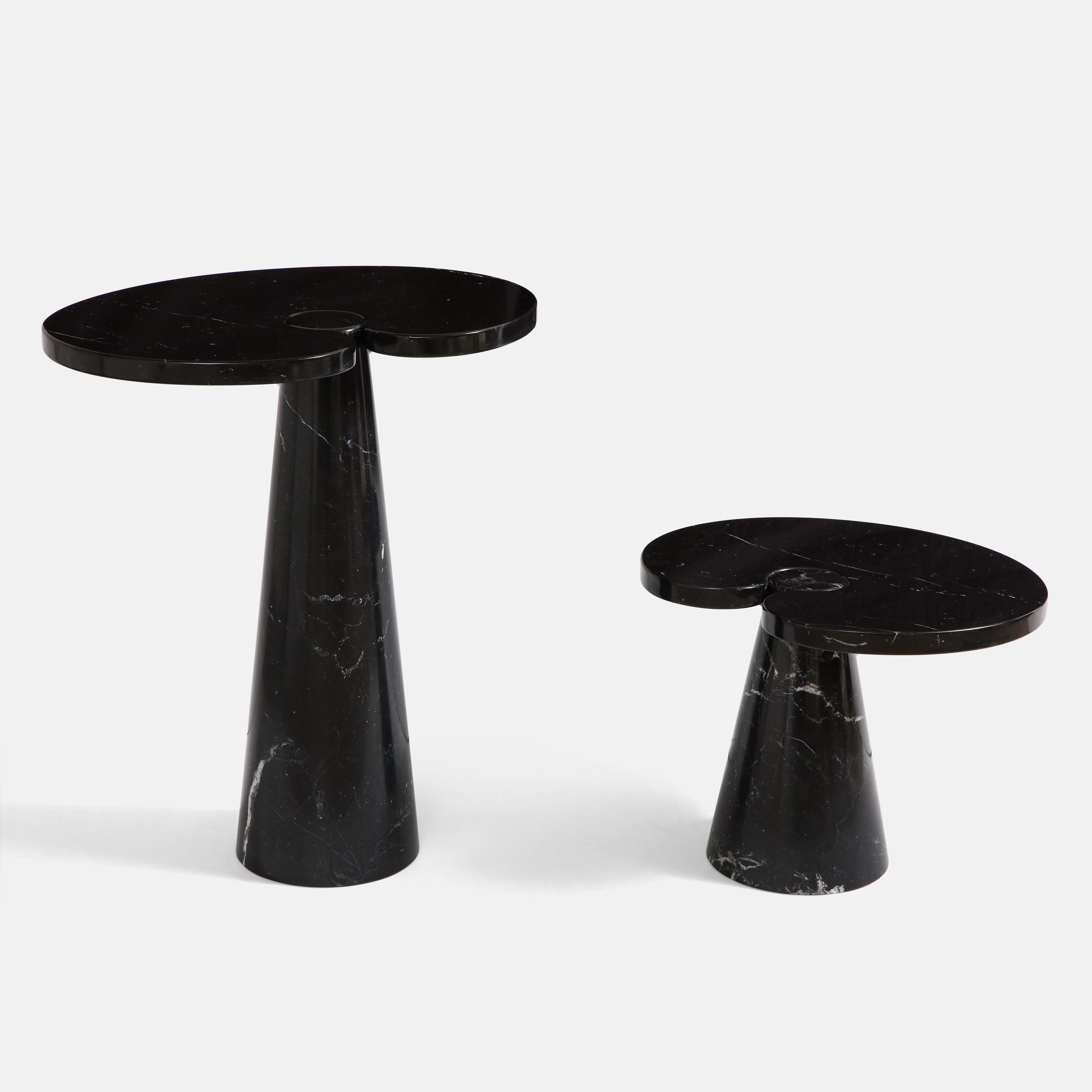 Angelo Mangiarotti Black Marquina Marble Tall Side Table from 'Eros' Series In Good Condition In New York, NY
