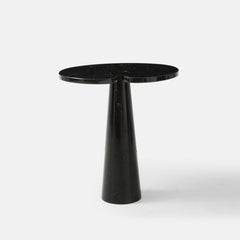 Angelo Mangiarotti Black Marquina Marble Tall Side Table with Skipper Label