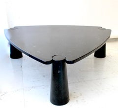 Angelo Mangiarotti Black Marquina Marble Triangular Eros Collection Coffee Table