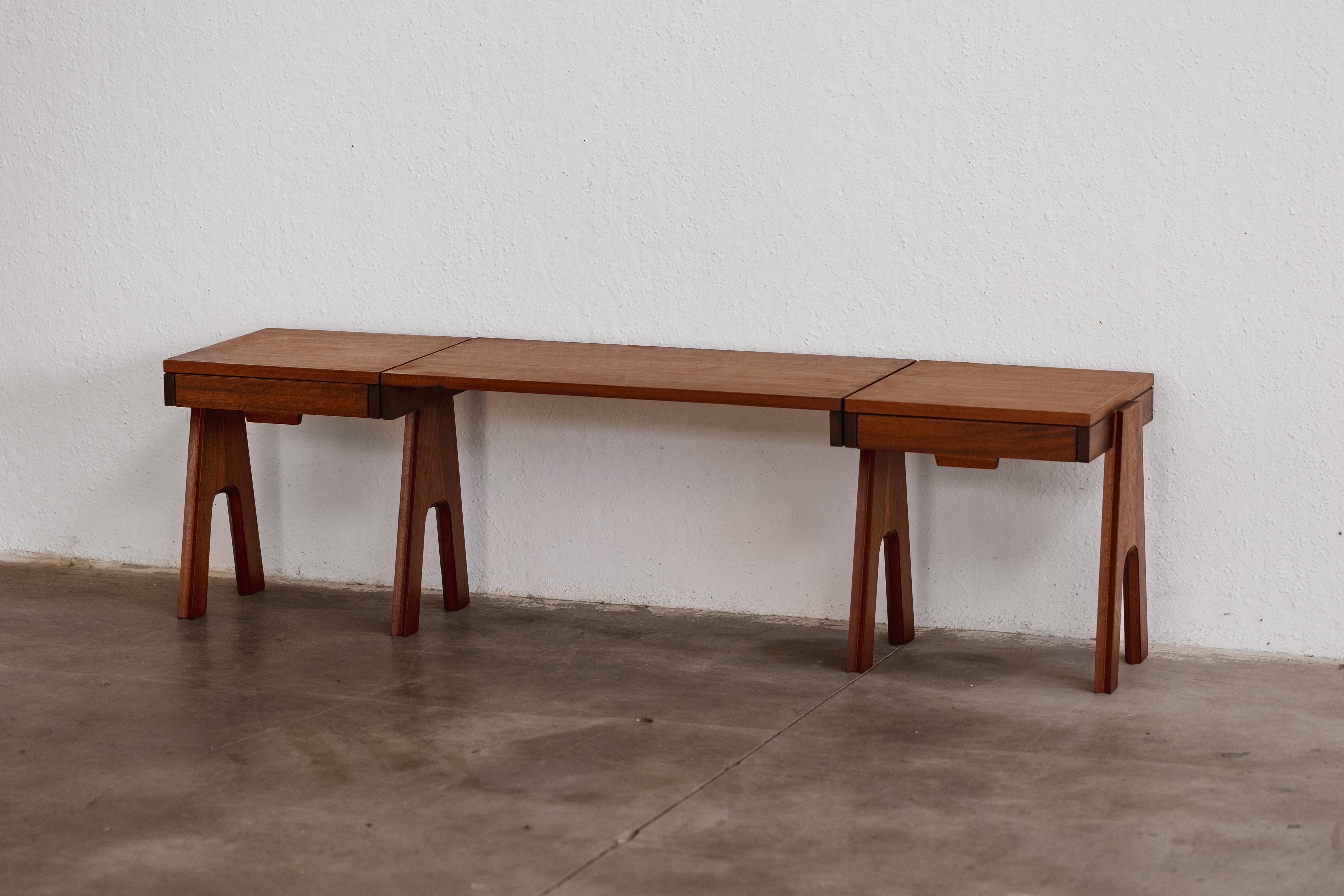 Angelo Mangiarotti & Bruno Morassutti low console for Mascheroni, wood, Italy, 1955.

The console table with drawers, designed by Angelo Mangiarotti and Bruno Morassutti for Mascheroni in 1955, is a striking example of mid-century Italian design