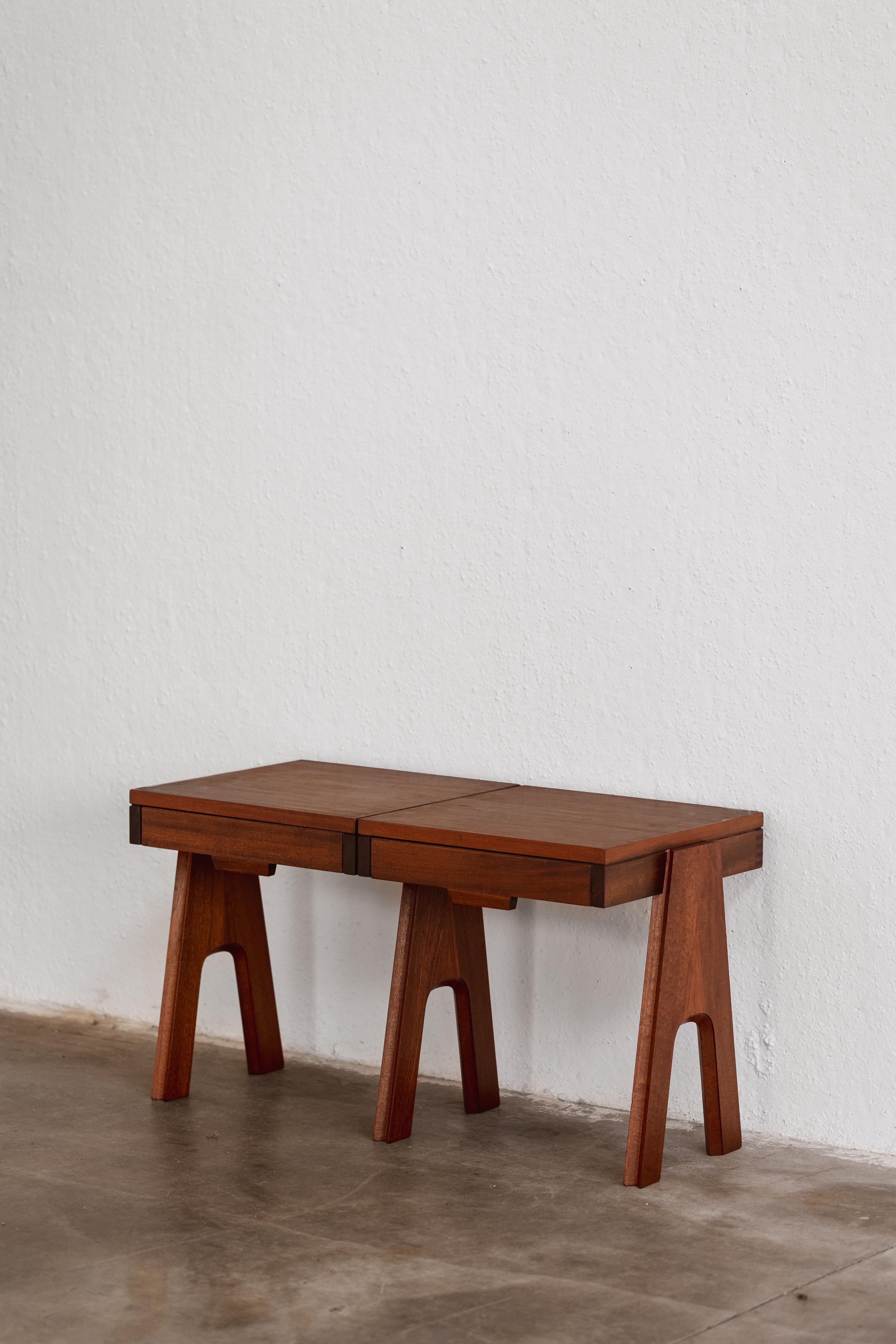 Mid-20th Century Angelo Mangiarotti & Bruno Morassutti Nightstands for Mascheroni, 1955, Set of 2