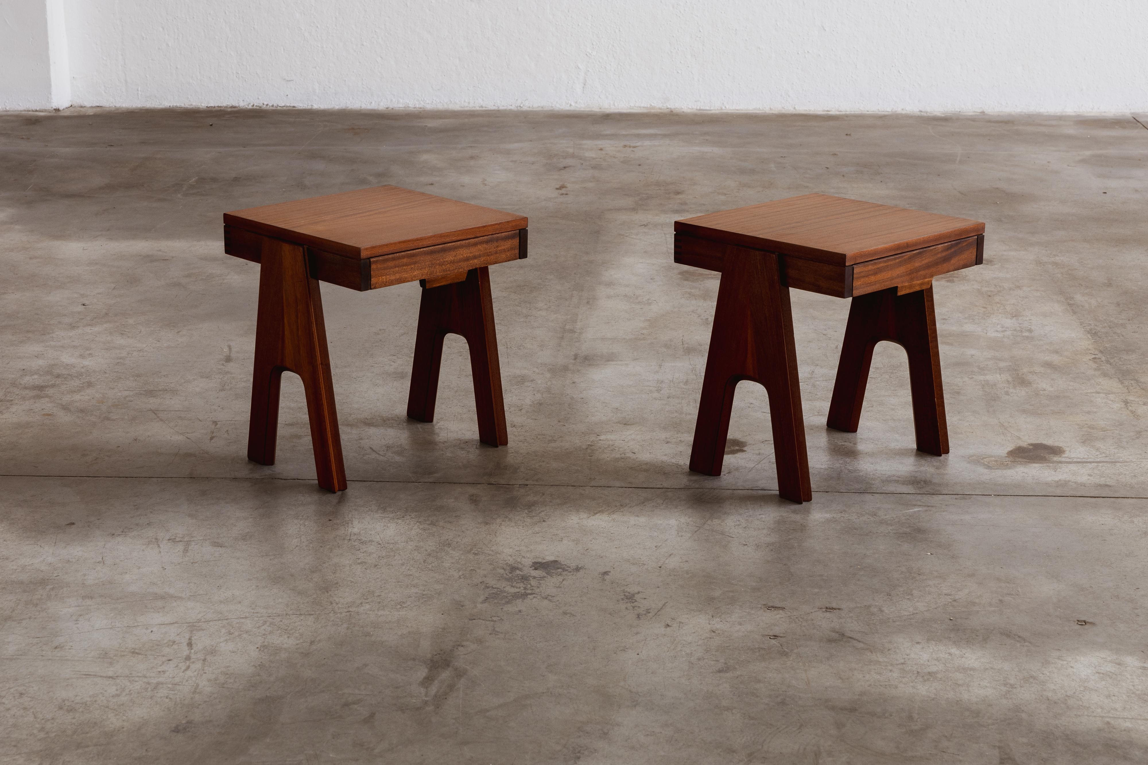 Angelo Mangiarotti & Bruno Morassutti Nightstands for Mascheroni, 1955, Set of 2 1