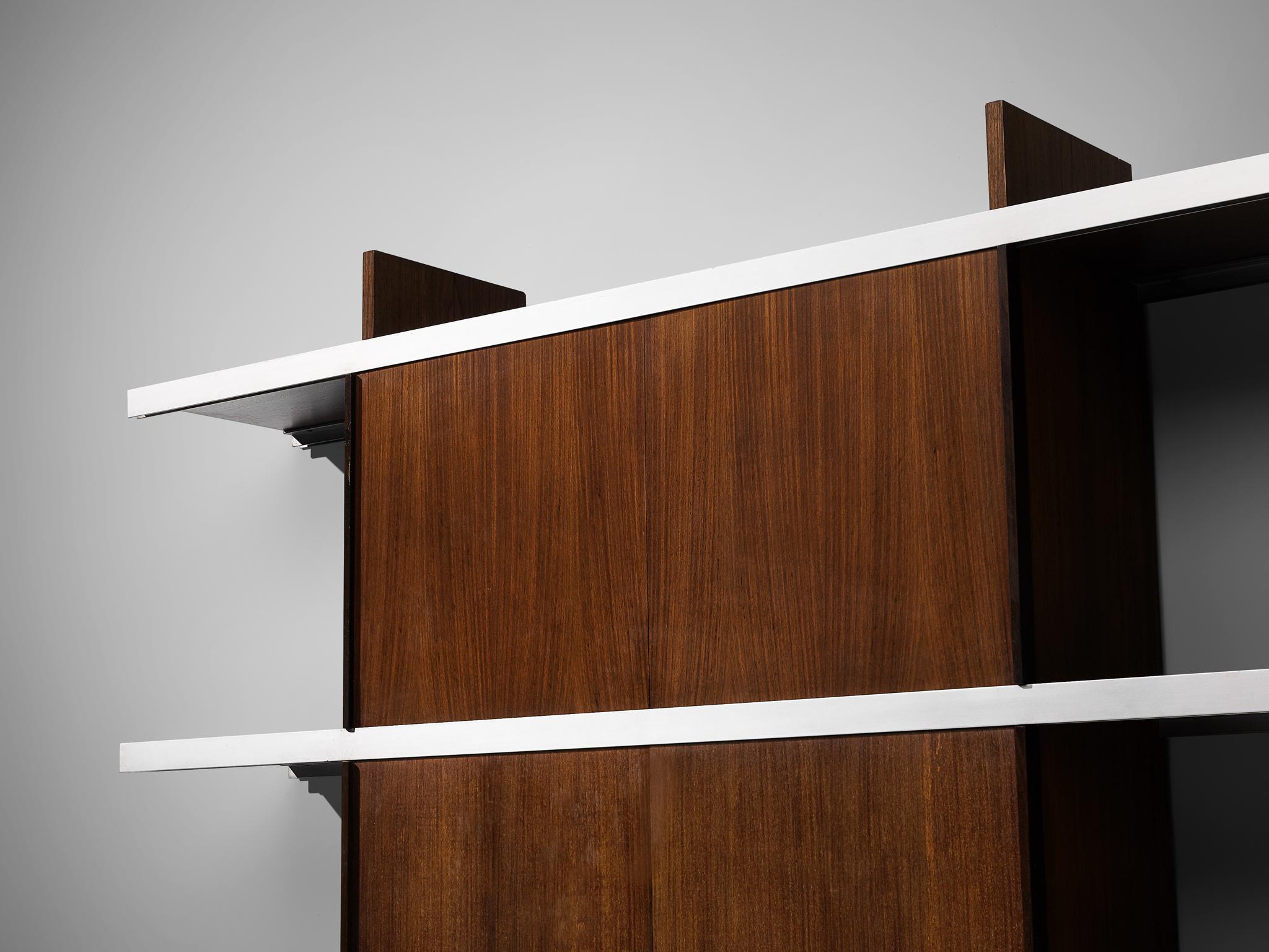 Mid-Century Modern Angelo Mangiarotti Cabinet in Wood and Aluminium