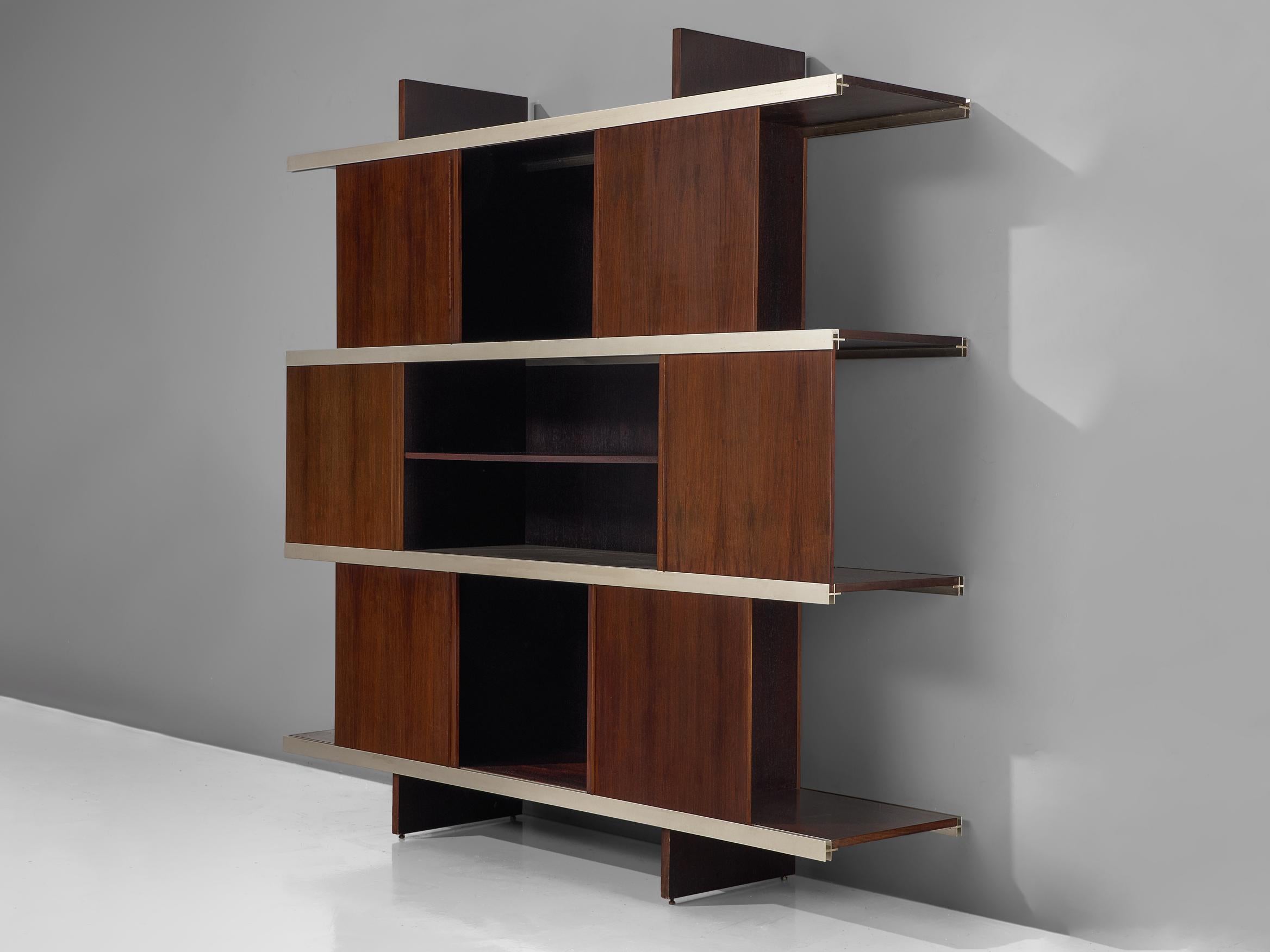 Angelo Mangiarotti Cabinet in Wood and Aluminium  For Sale 1