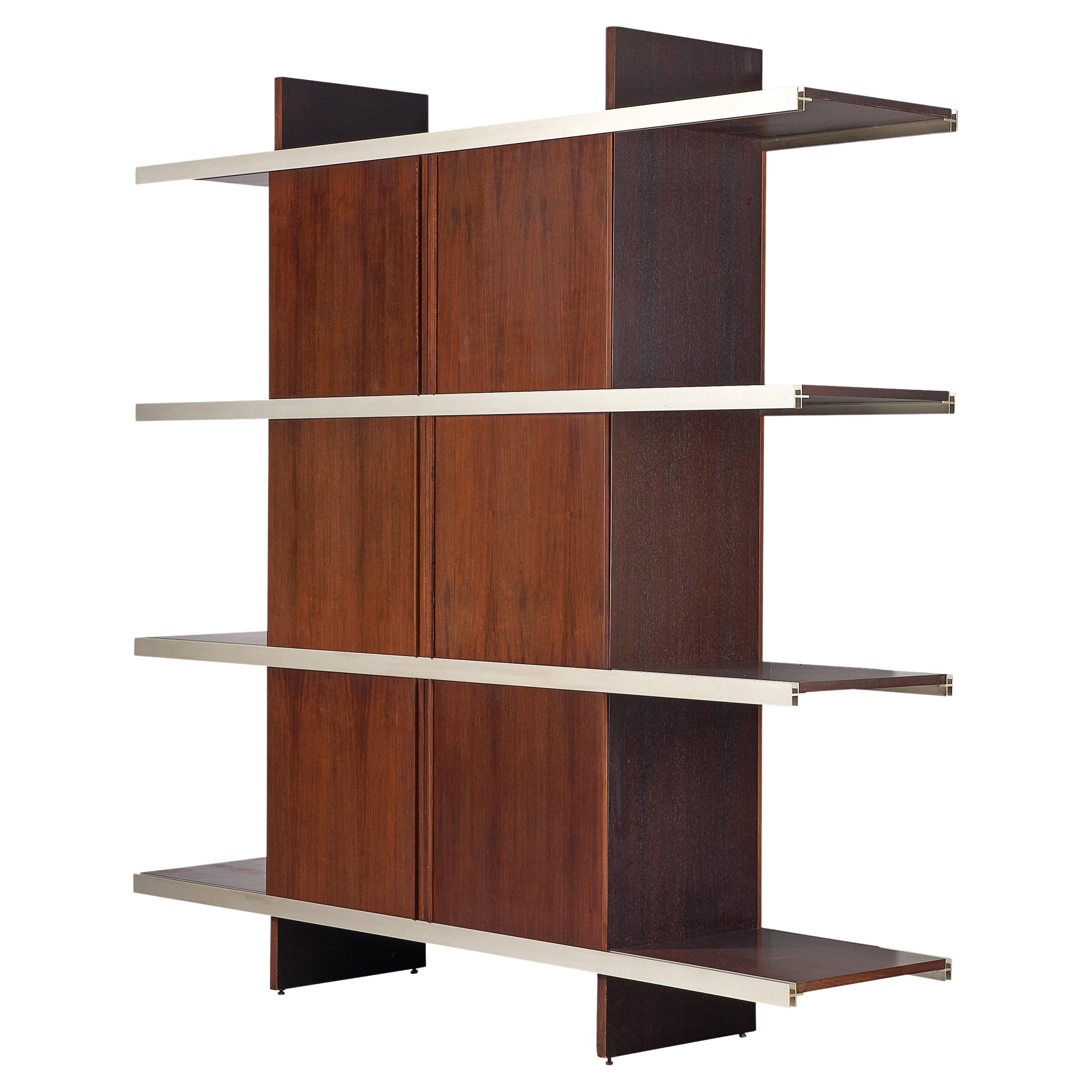 Angelo Mangiarotti Cabinet in Wood and Aluminium 