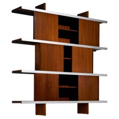 Meuble de rangement Angelo Mangiarotti en bois et aluminium