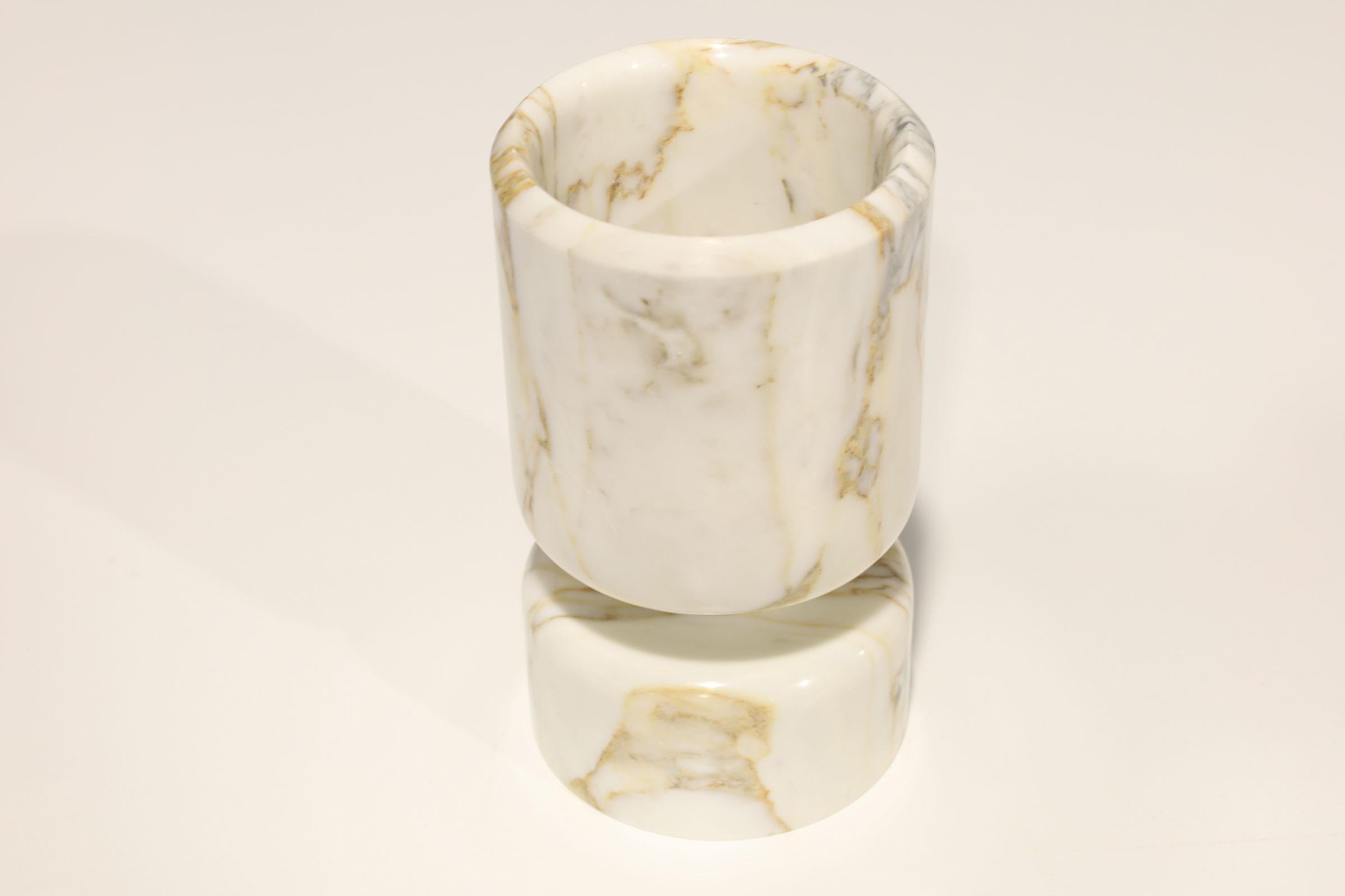 Mid-Century Modern Angelo Mangiarotti Calacatta Marble Vase For Sale