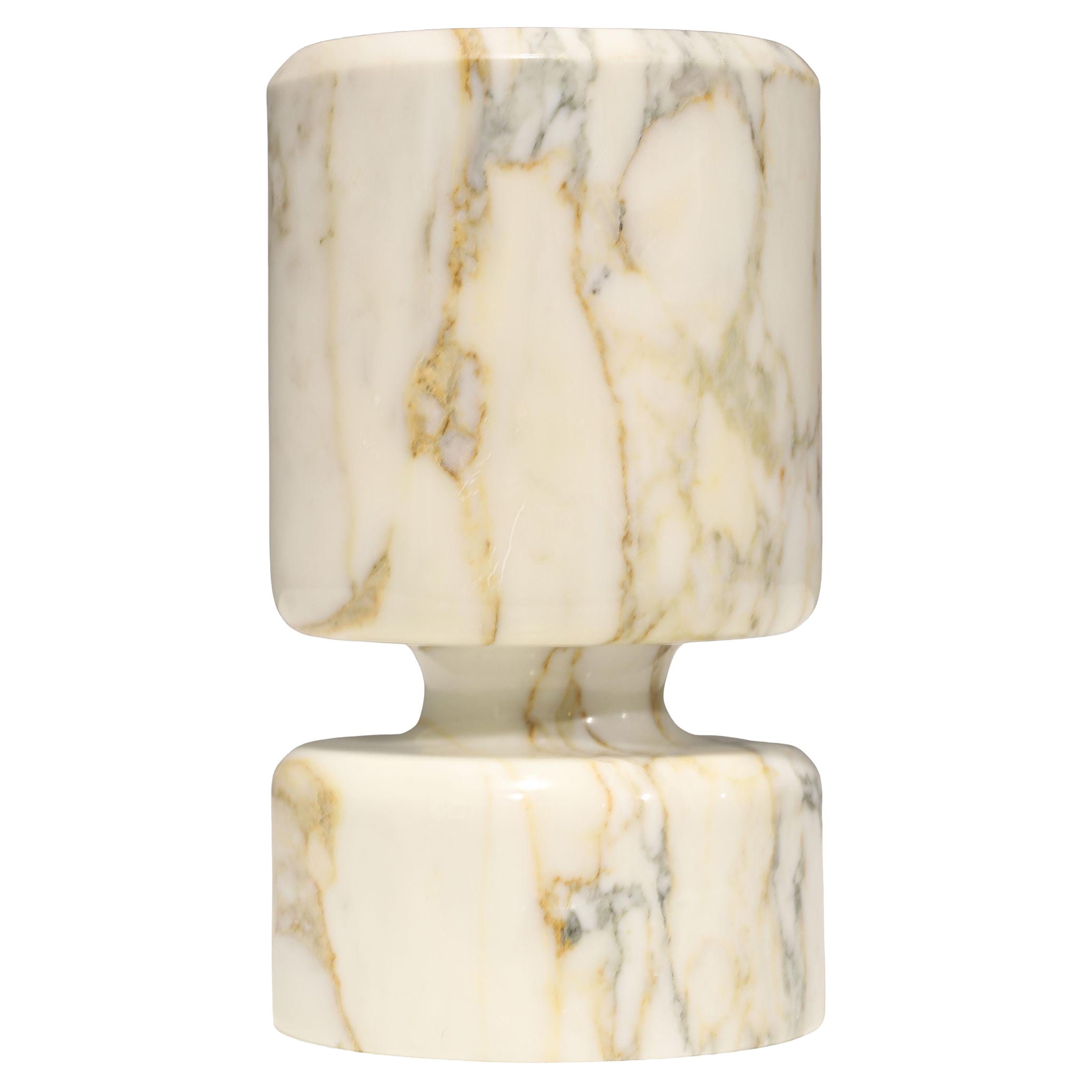 Vaso in marmo Calacatta di Angelo Mangiarotti, stile Mid-Century Modern, anni '60 in vendita