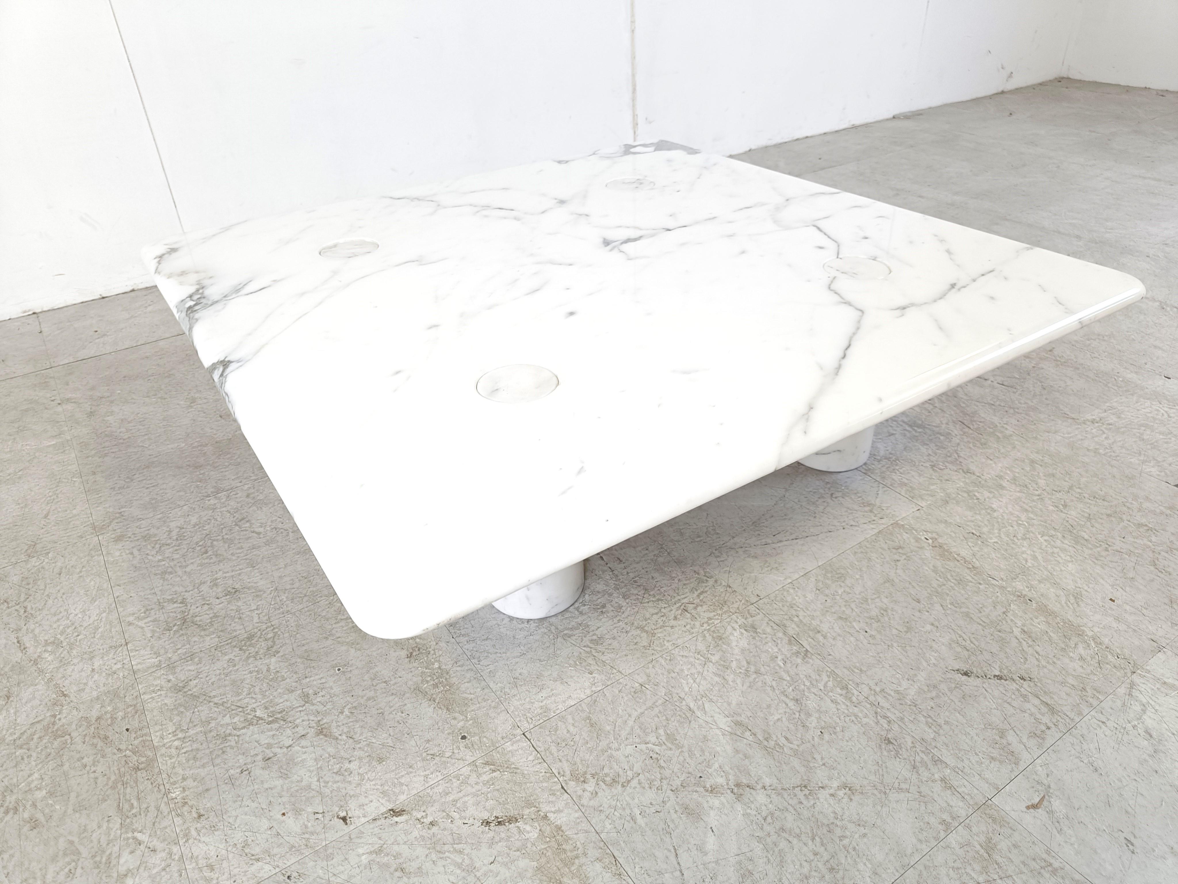 Angelo Mangiarotti carrara marble Coffee Table for Up&Up, Italy For Sale 3