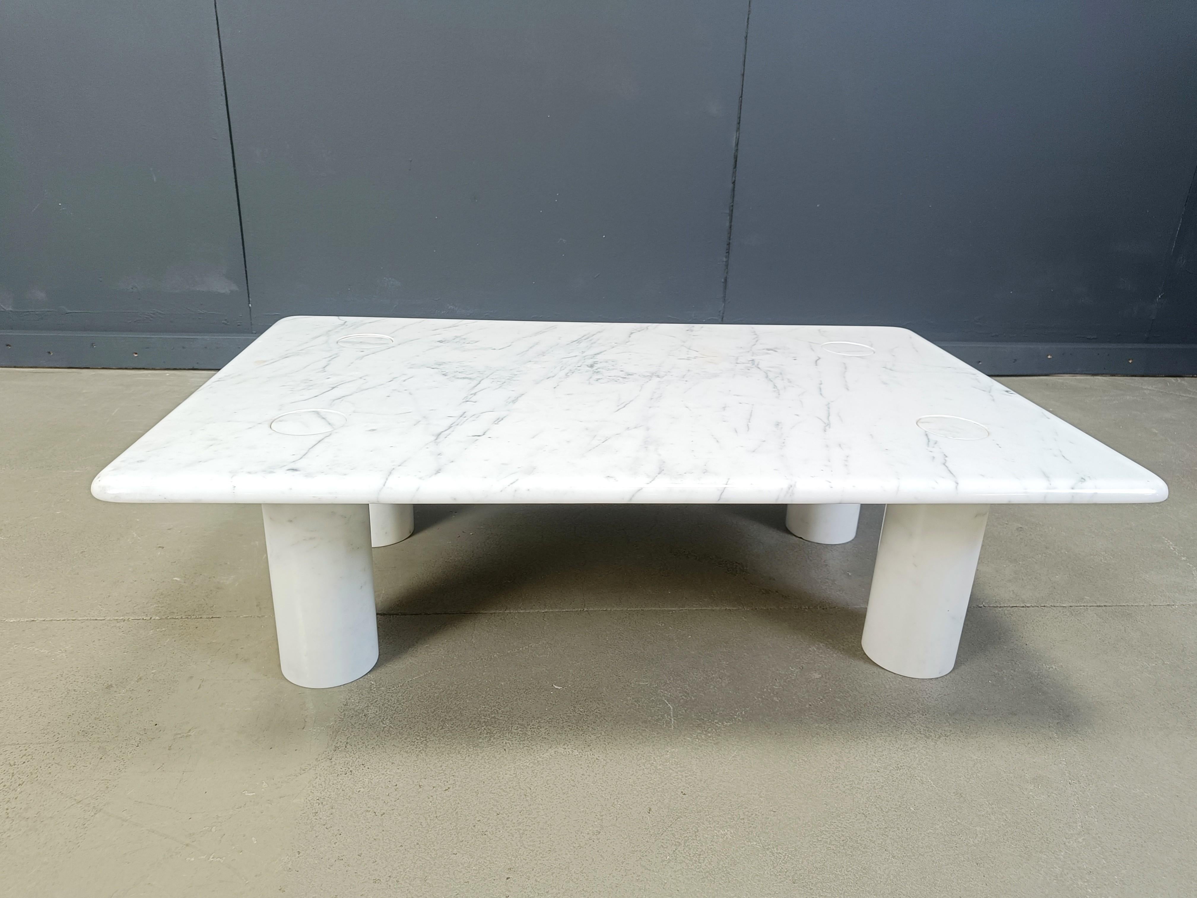 Table basse en marbre Carrara d'Angelo Mangiarotti pour Up&Up, Italie en vente 3