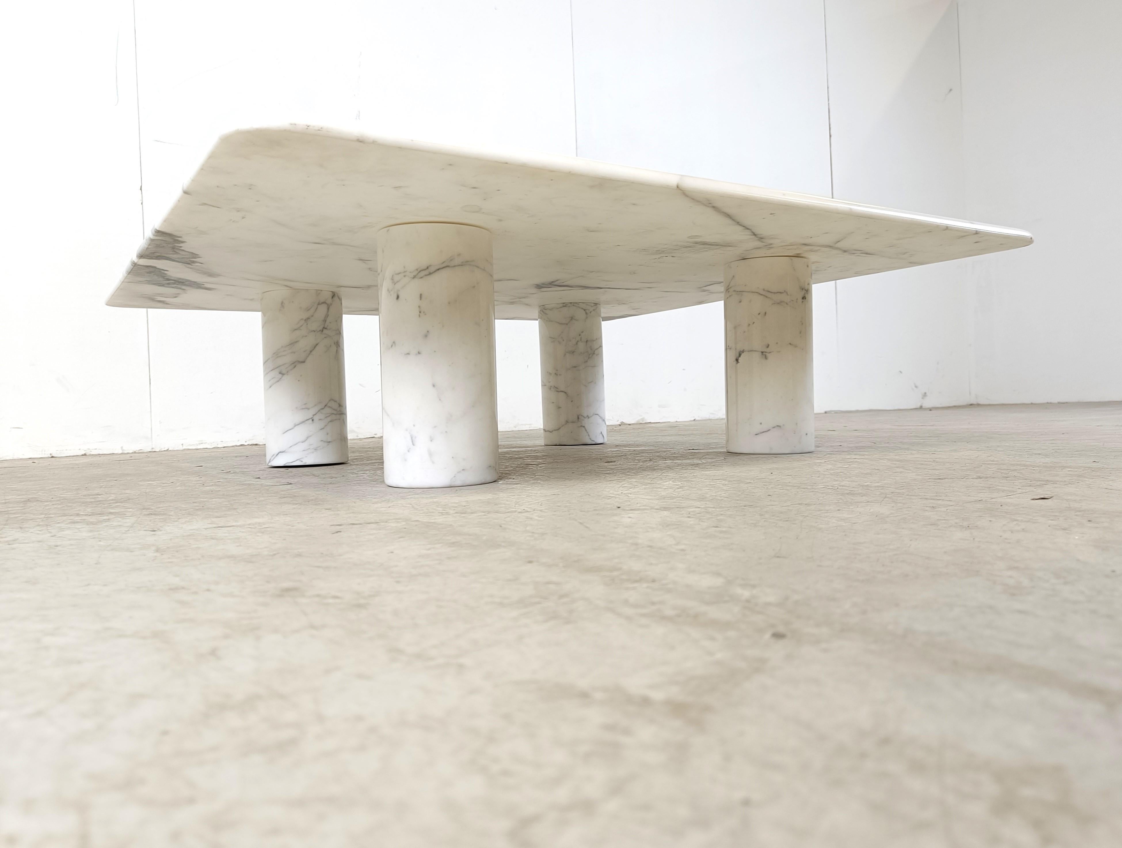 Angelo Mangiarotti carrara marble Coffee Table for Up&Up, Italy For Sale 4