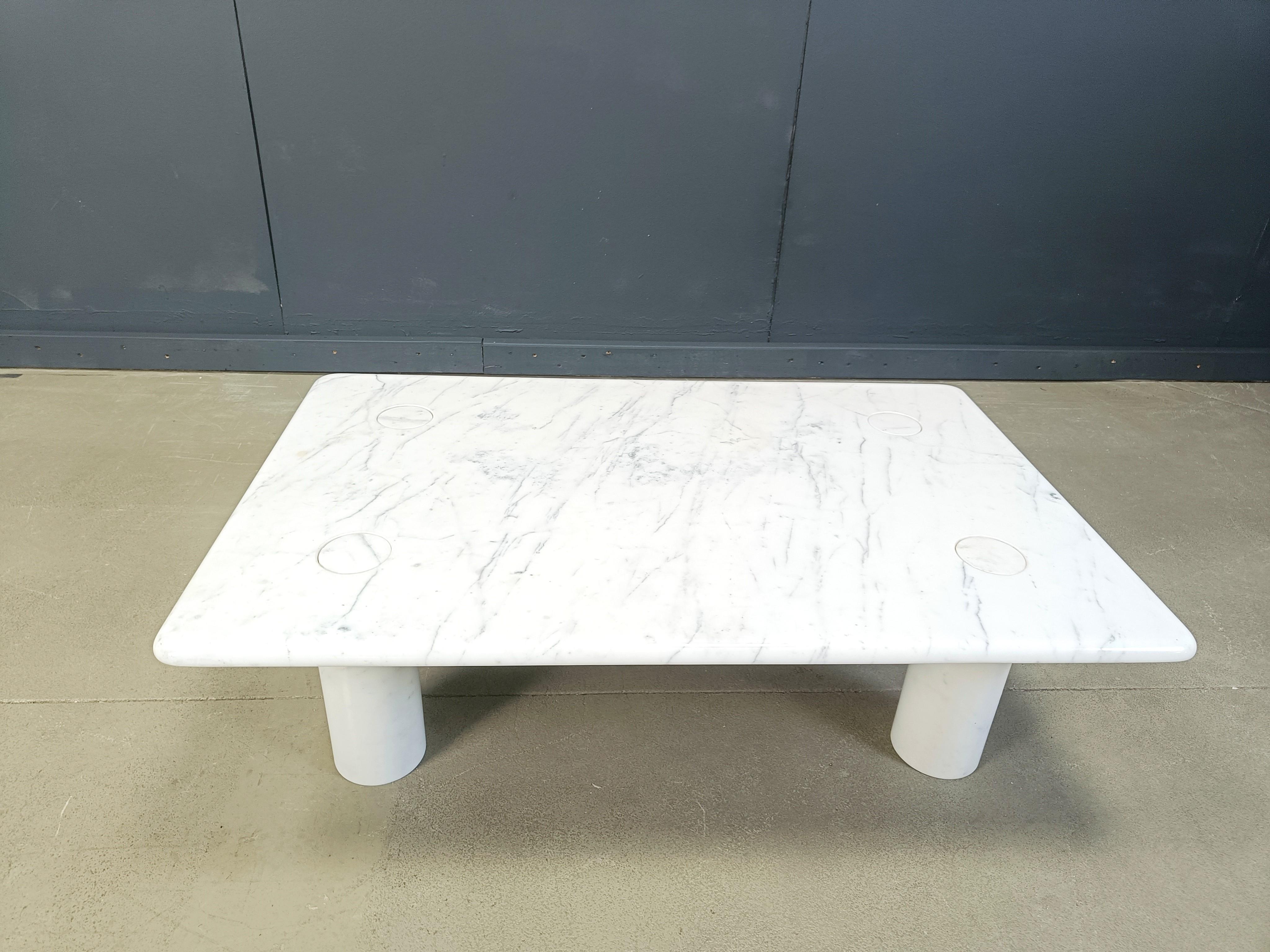 Table basse en marbre Carrara d'Angelo Mangiarotti pour Up&Up, Italie en vente 4