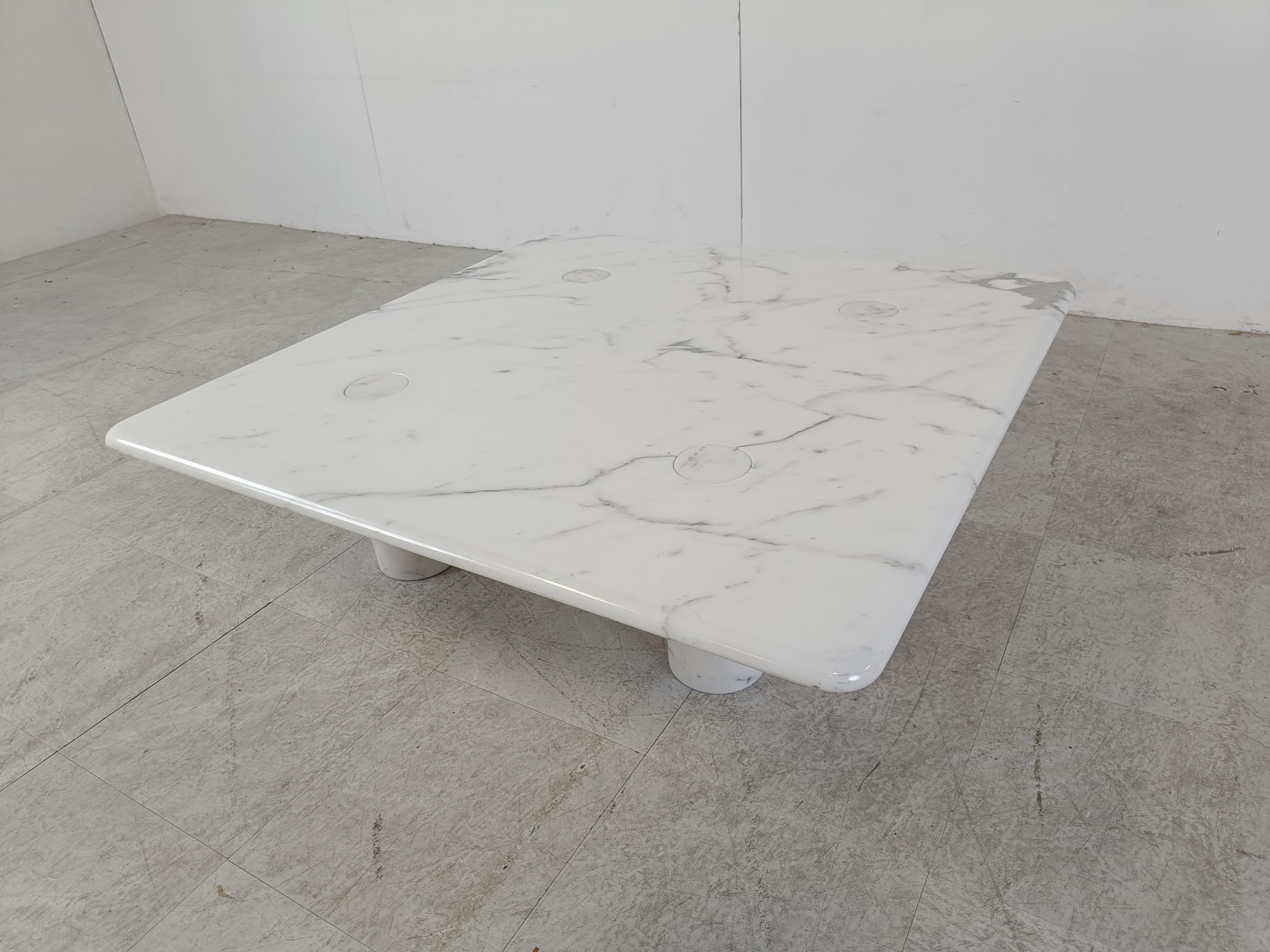 Mid-Century Modern Angelo Mangiarotti carrara marble Coffee Table for Up&Up, Italy For Sale