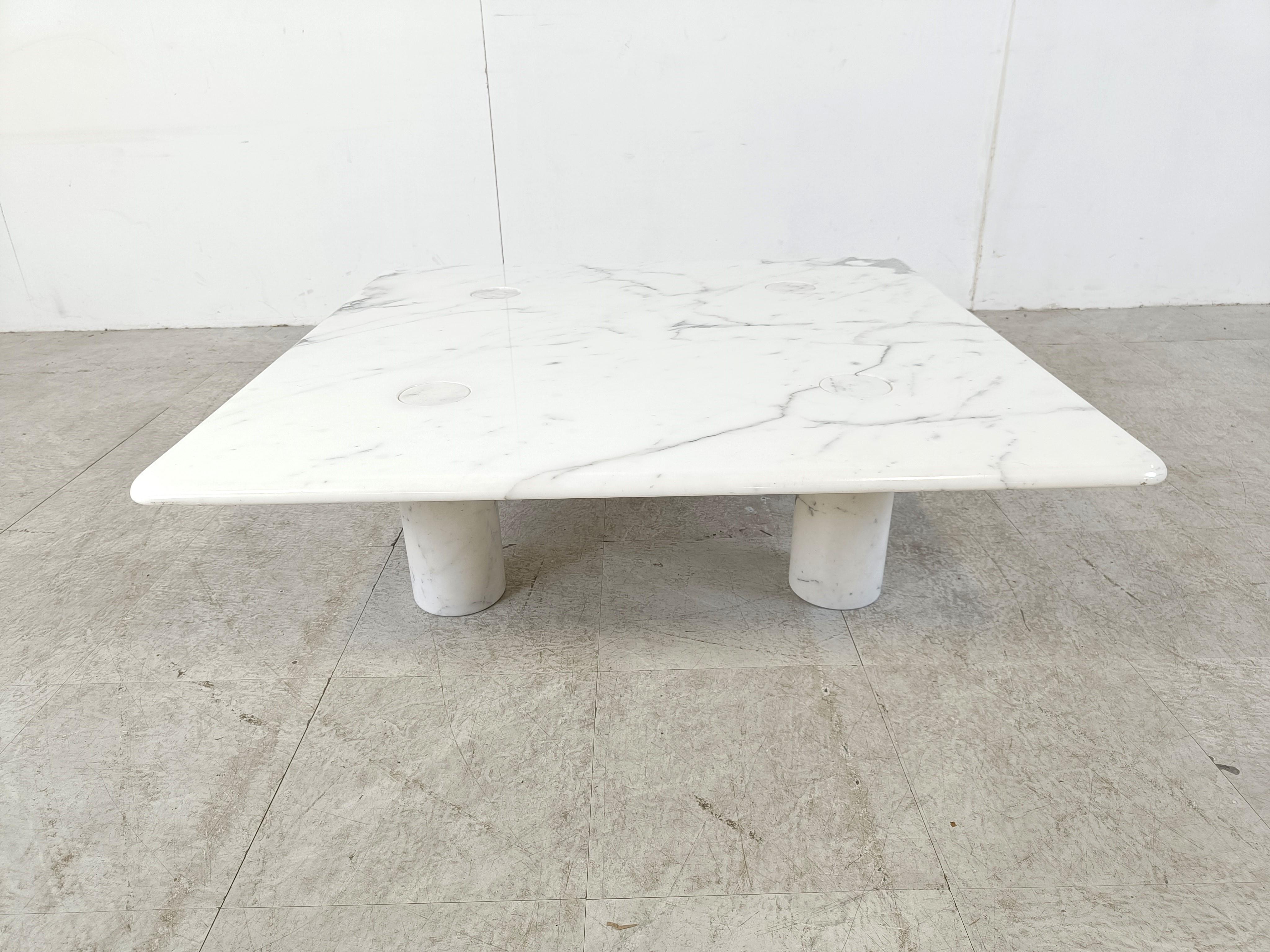 Carrara Marble Angelo Mangiarotti carrara marble Coffee Table for Up&Up, Italy For Sale
