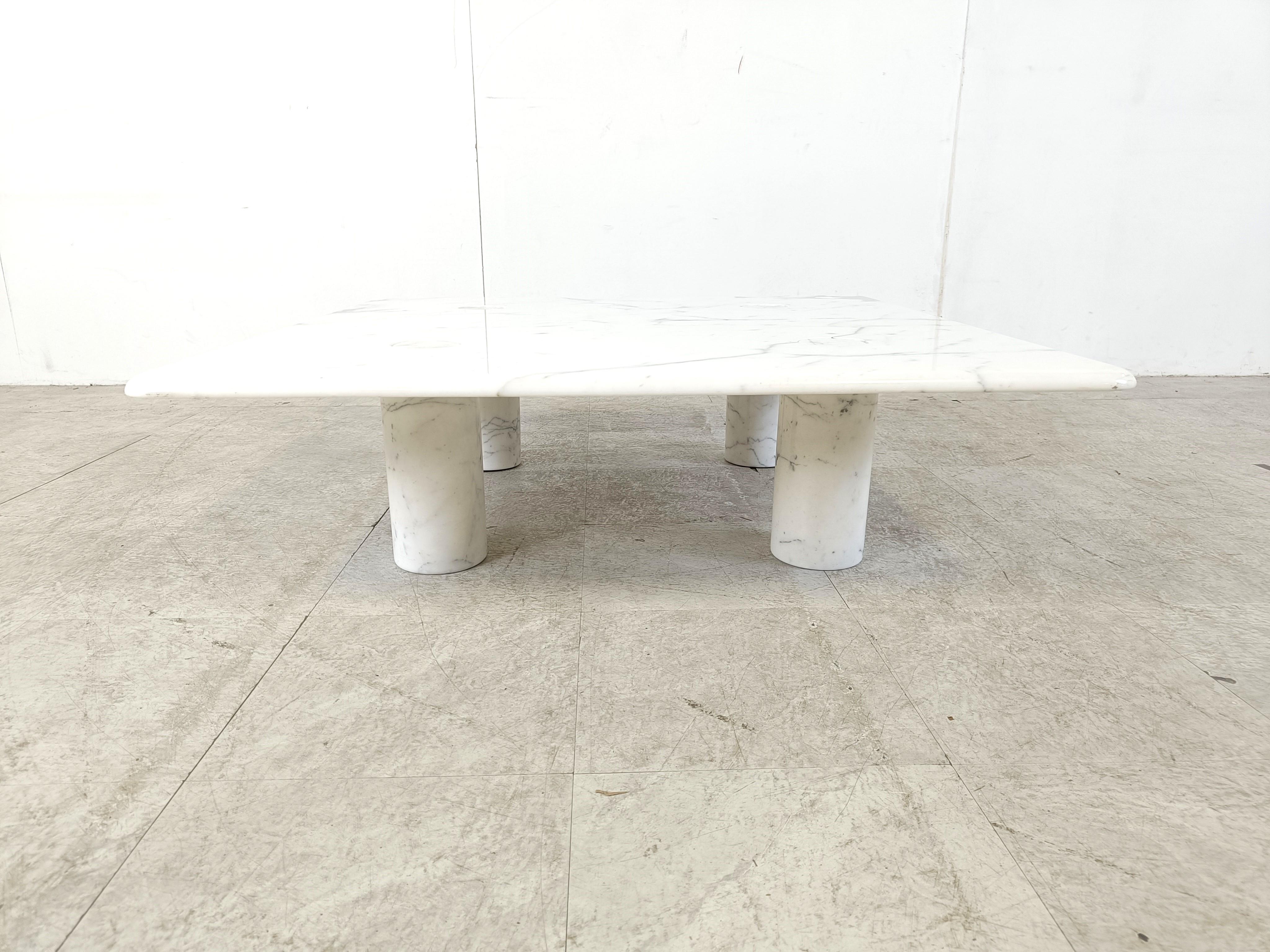 Angelo Mangiarotti carrara marble Coffee Table for Up&Up, Italy For Sale 1