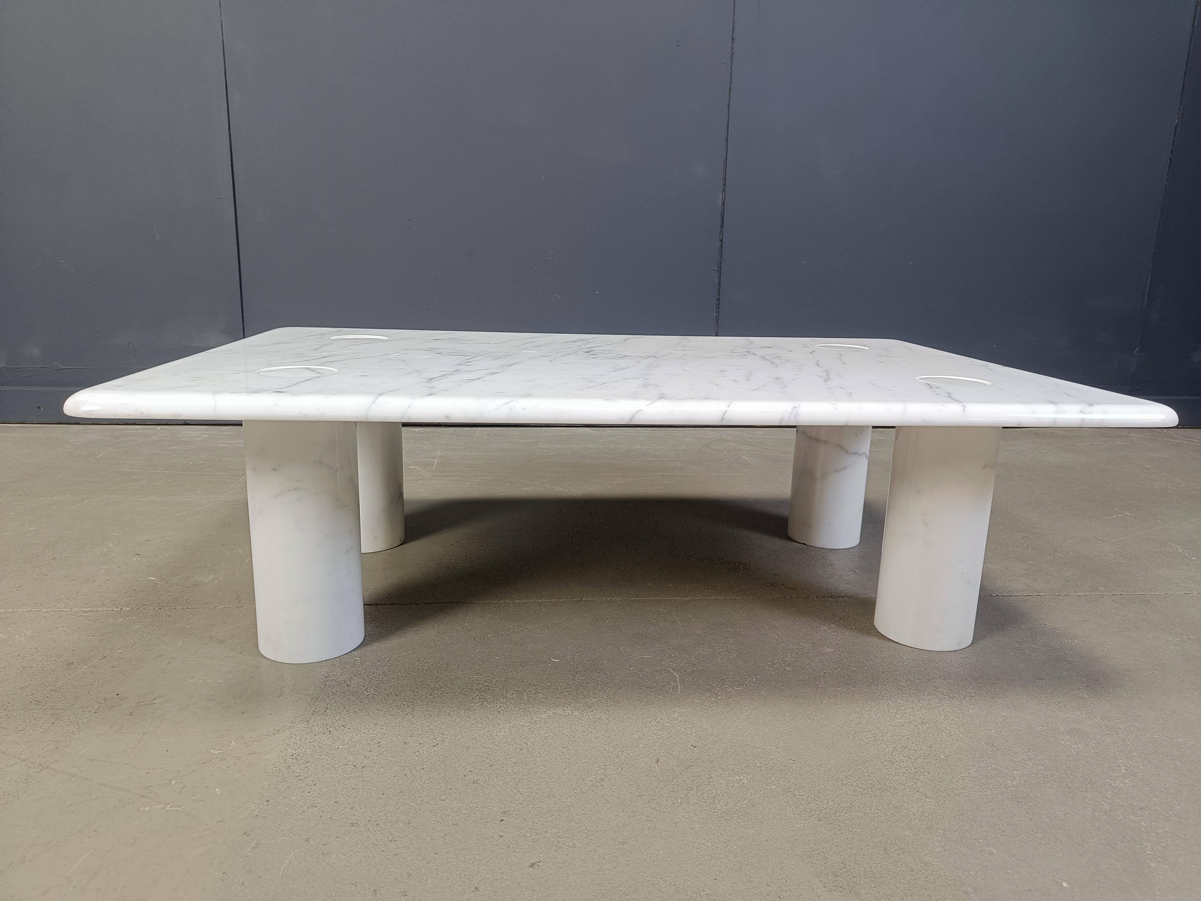 Table basse en marbre Carrara d'Angelo Mangiarotti pour Up&Up, Italie en vente 2