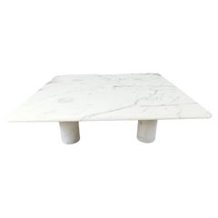 Table basse en marbre Carrara d'Angelo Mangiarotti pour Up&Up, Italie