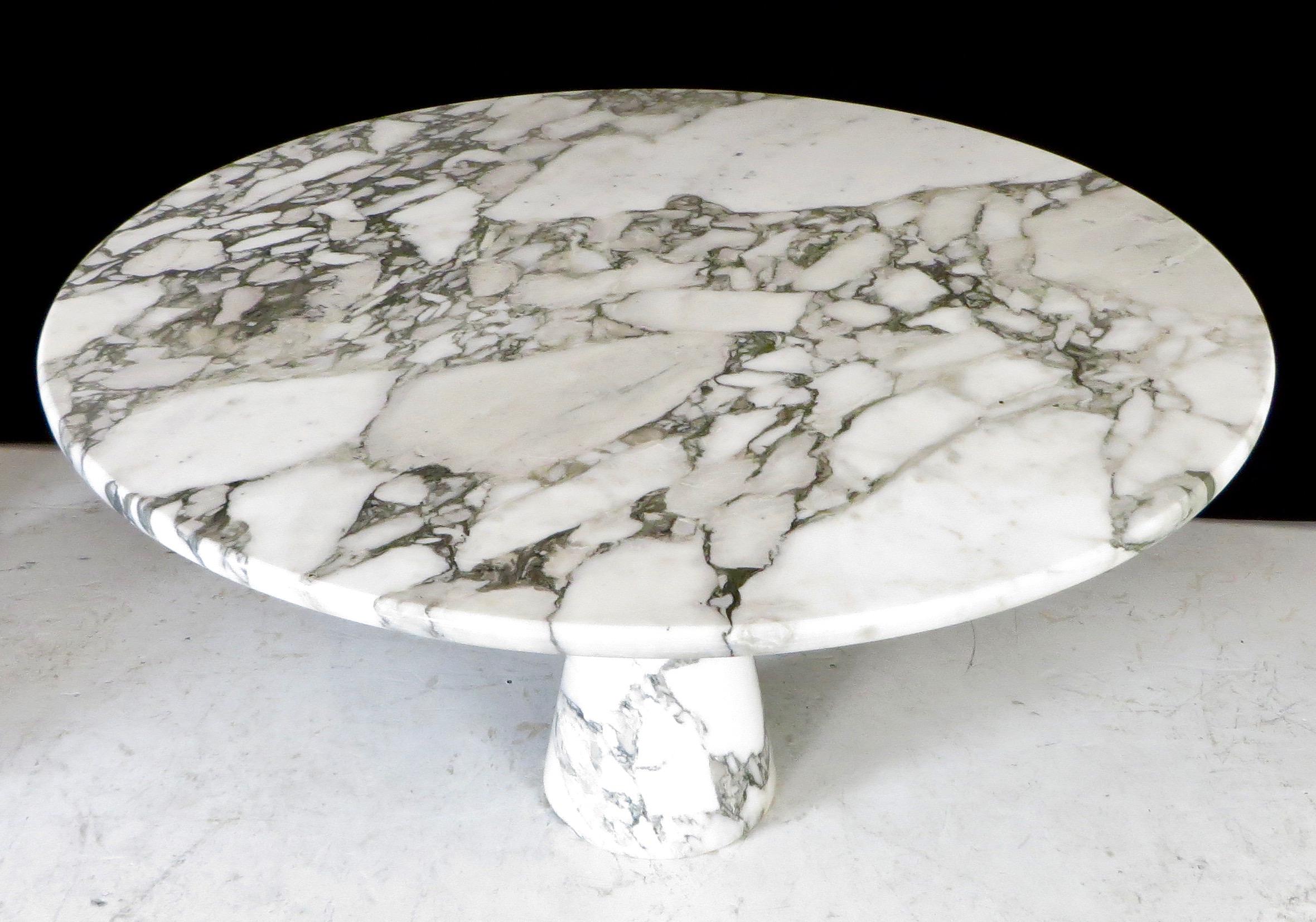 Mid-20th Century Angelo Mangiarotti Carrara Marble Dining Table Model M1 T70