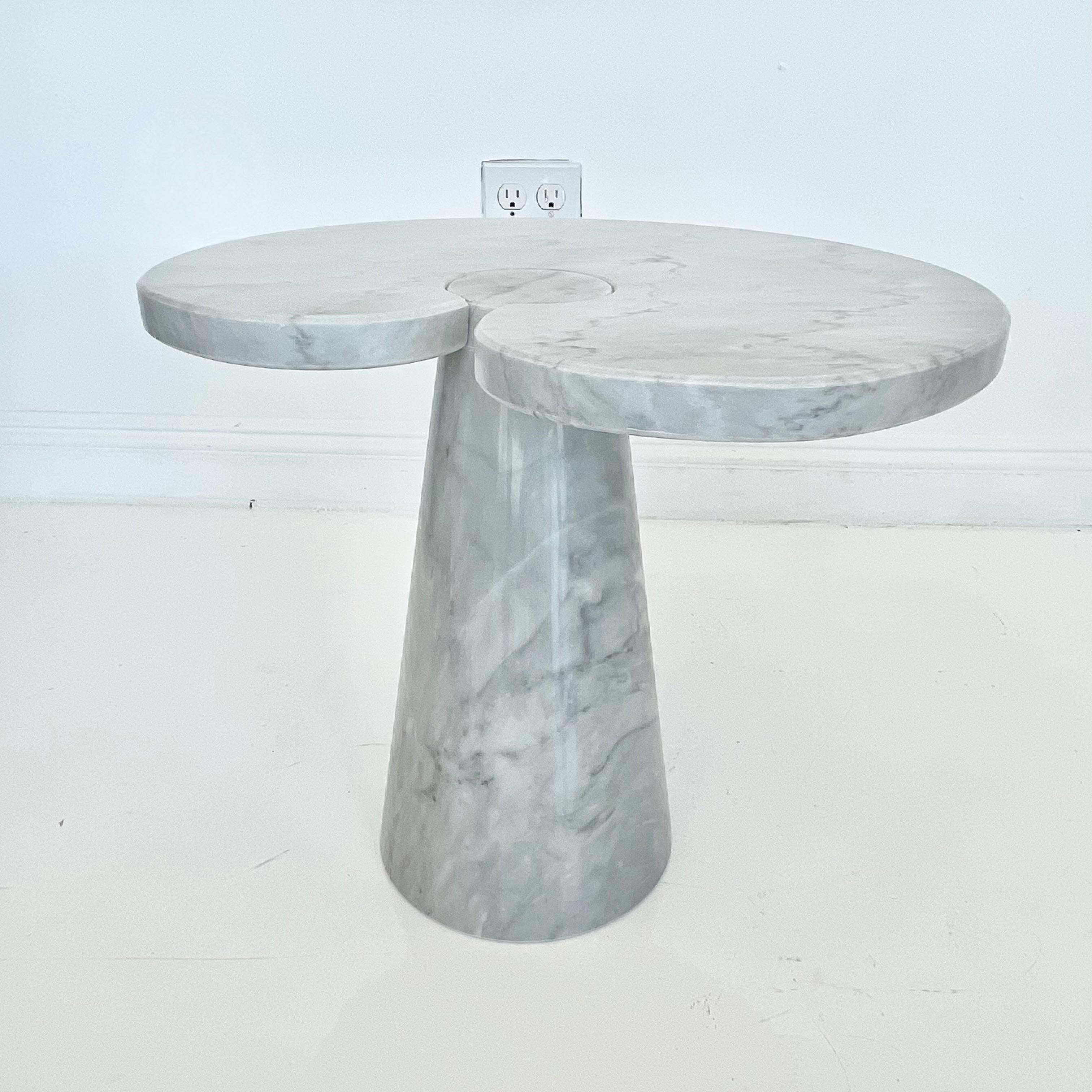 Italian Angelo Mangiarotti Carrara Marble Eros Side Table, 1970 For Sale