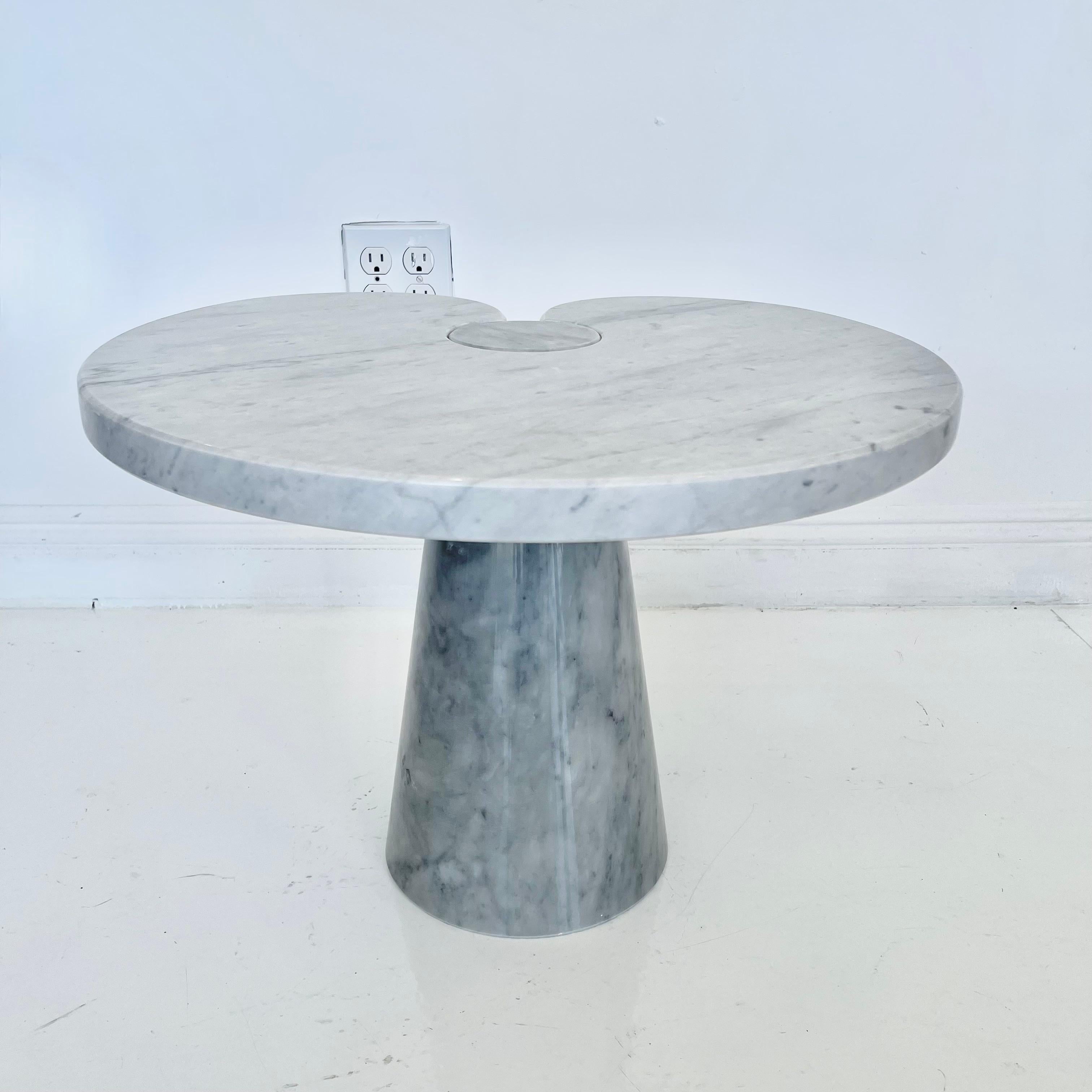 Italian Angelo Mangiarotti Carrara Marble Eros Side Table, 1970 For Sale