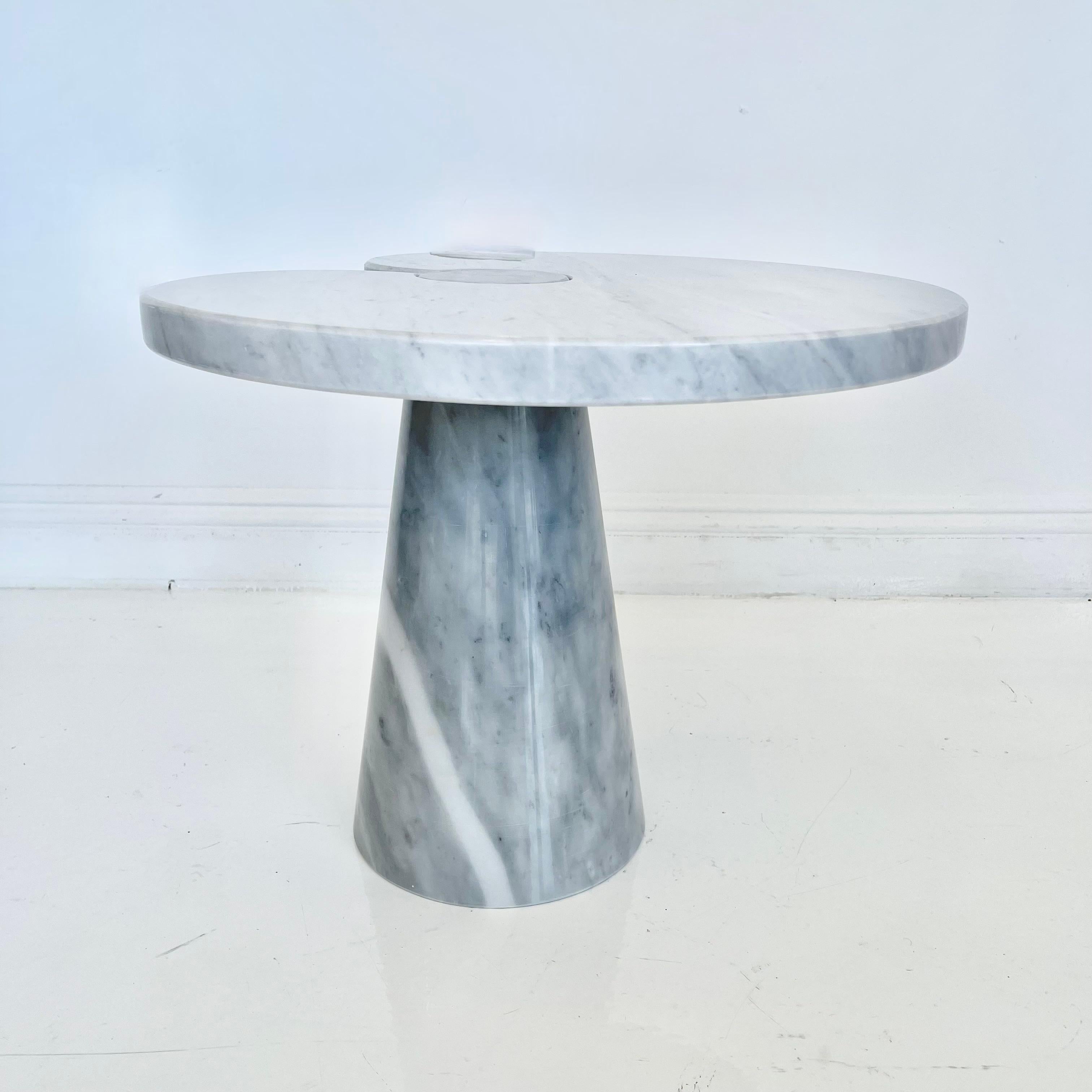 Angelo Mangiarotti Carrara Marble Eros Side Table, 1970 In Good Condition In Los Angeles, CA