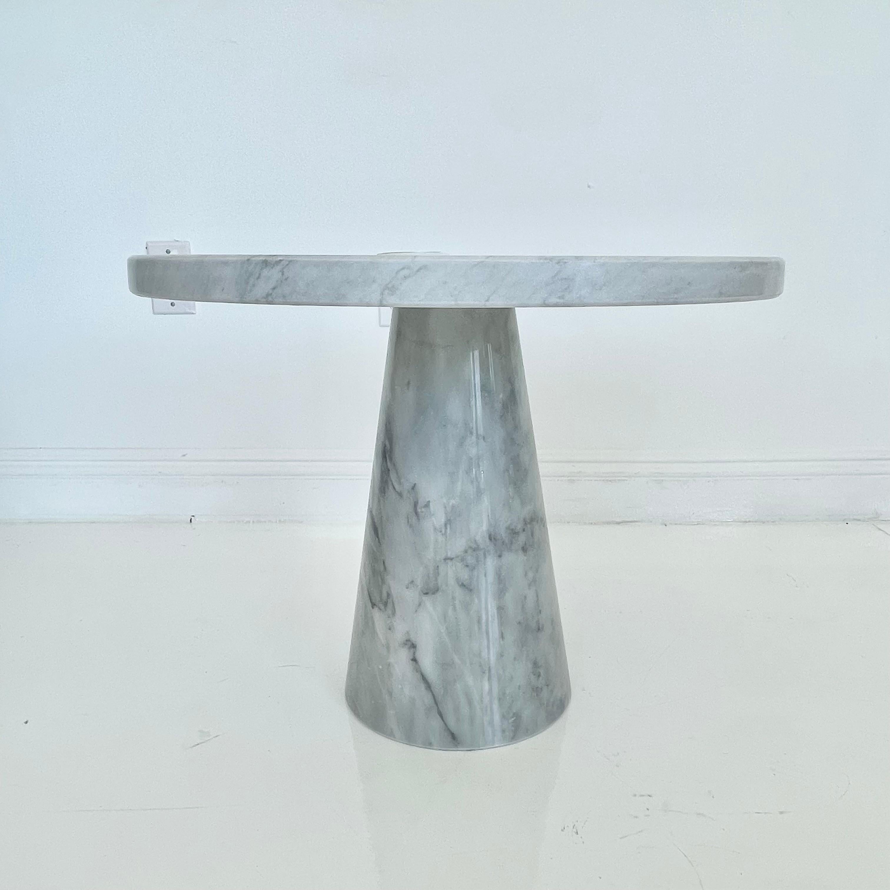 Late 20th Century Angelo Mangiarotti Carrara Marble Eros Side Table, 1970 For Sale