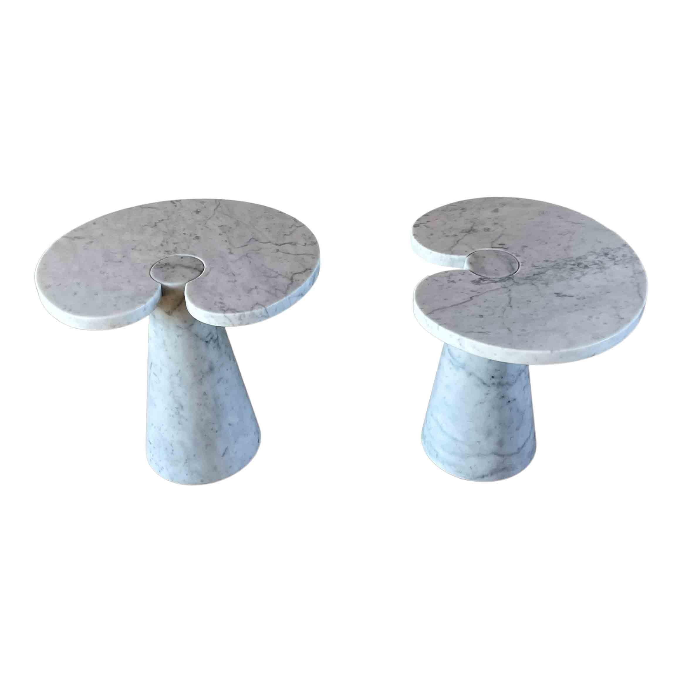 Angelo Mangiarotti Table d'appoint Eros en marbre de Carrare pour Skipper, 1971, ensemble de 2 pièces Bon état - En vente à Vicenza, IT