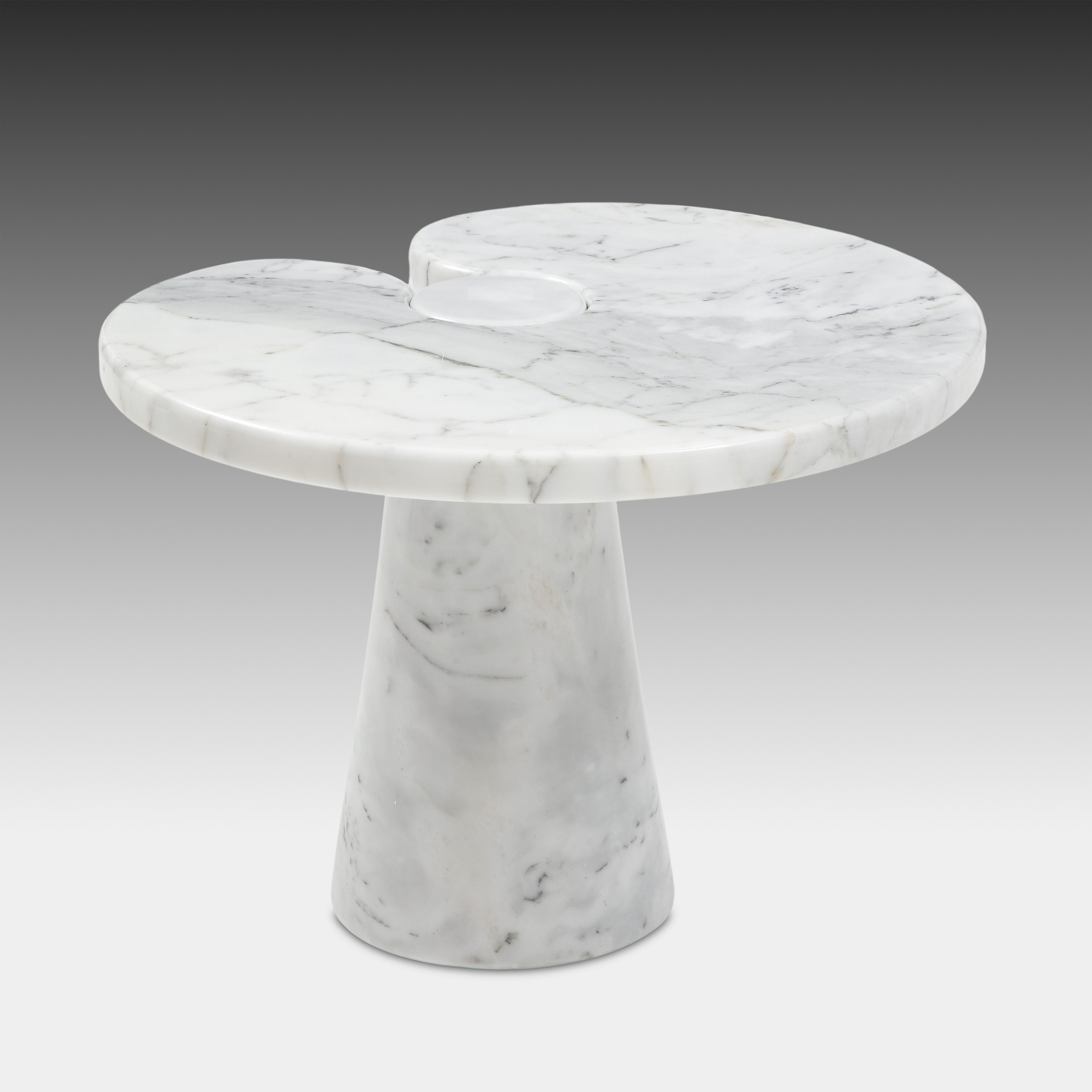 Italian Angelo Mangiarotti Carrara Marble Side Table from 'Eros' Series, 1971