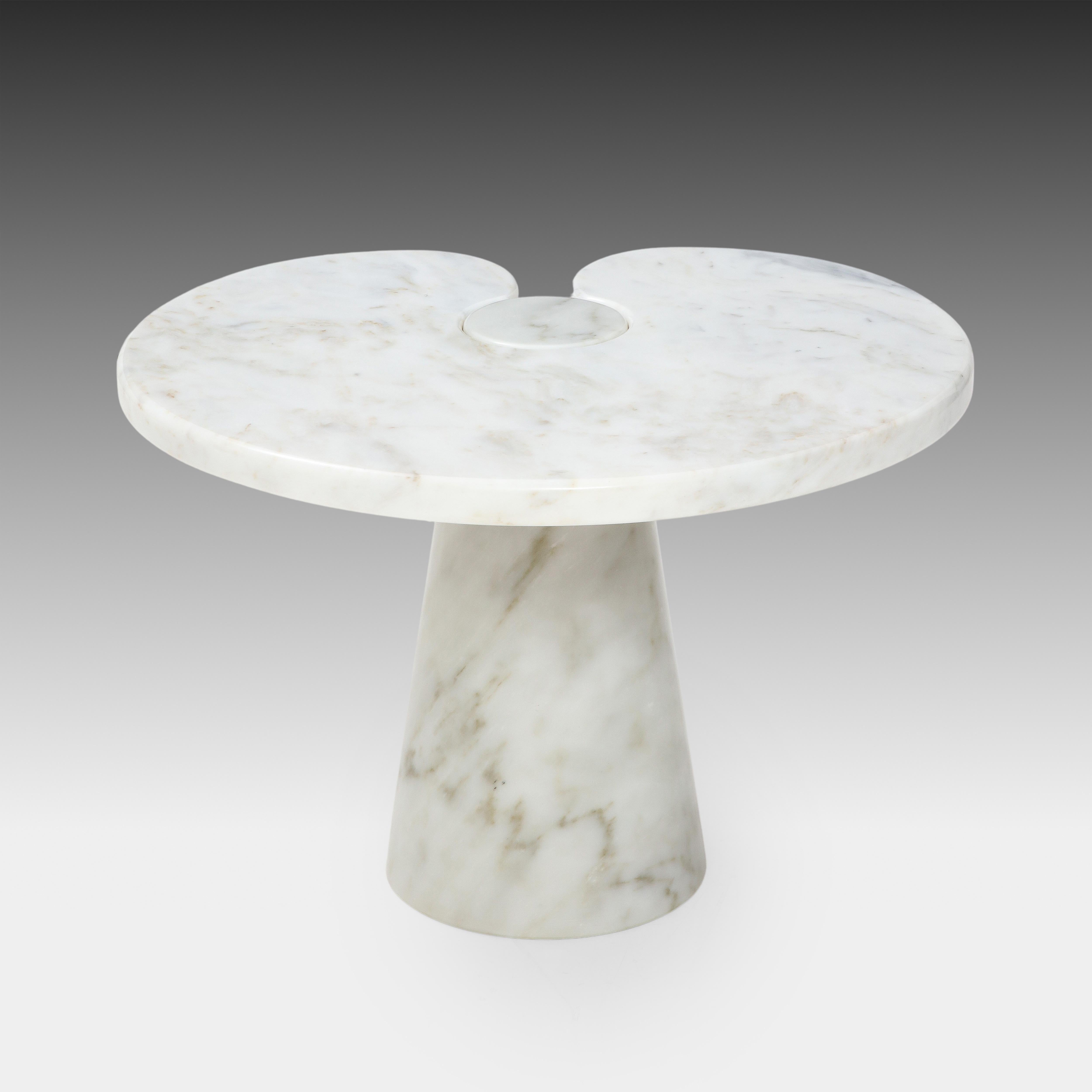 Italian Angelo Mangiarotti Carrara Marble Side Table from 'Eros' Series, 1971 For Sale