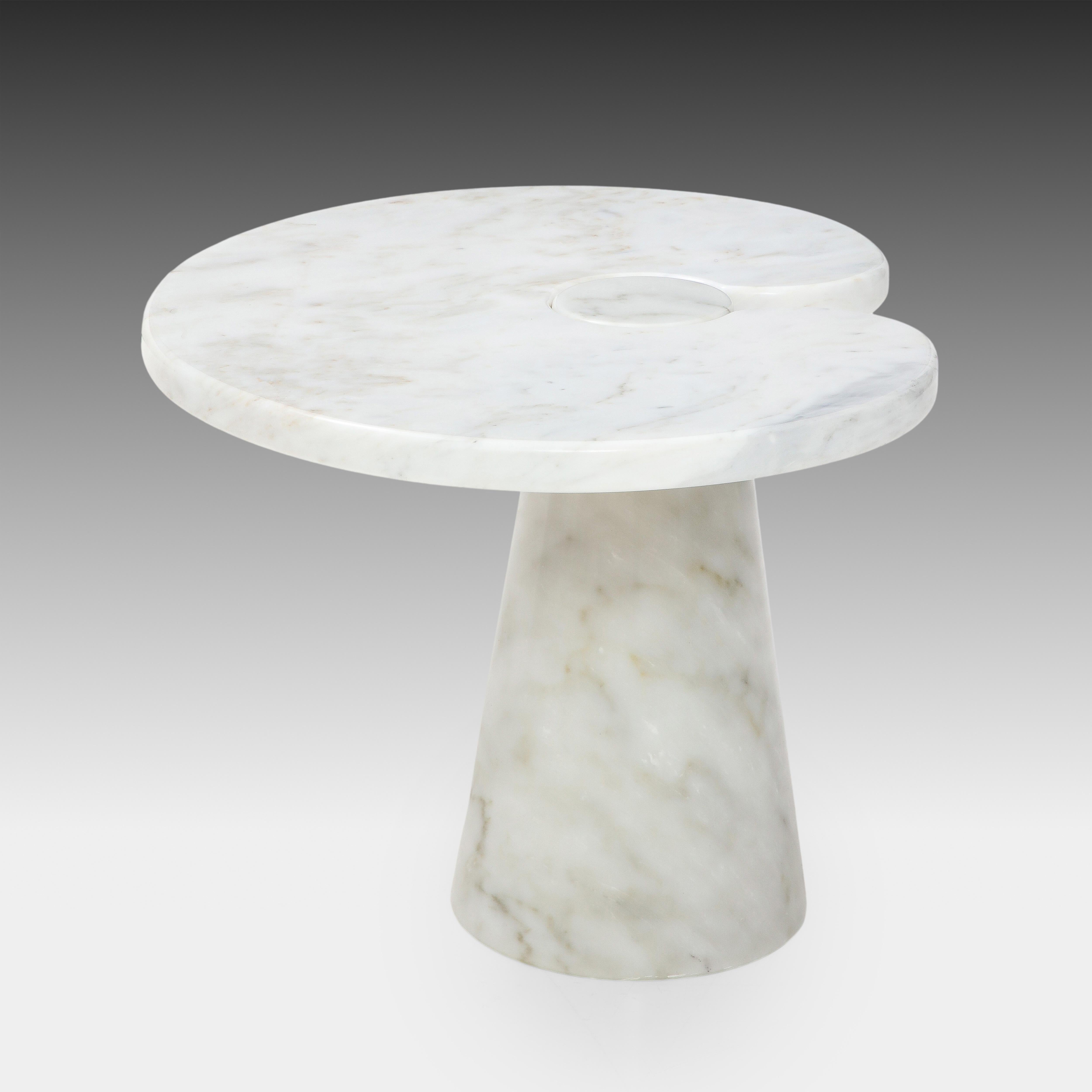 Polished Angelo Mangiarotti Carrara Marble Side Table from 'Eros' Series, 1971 For Sale