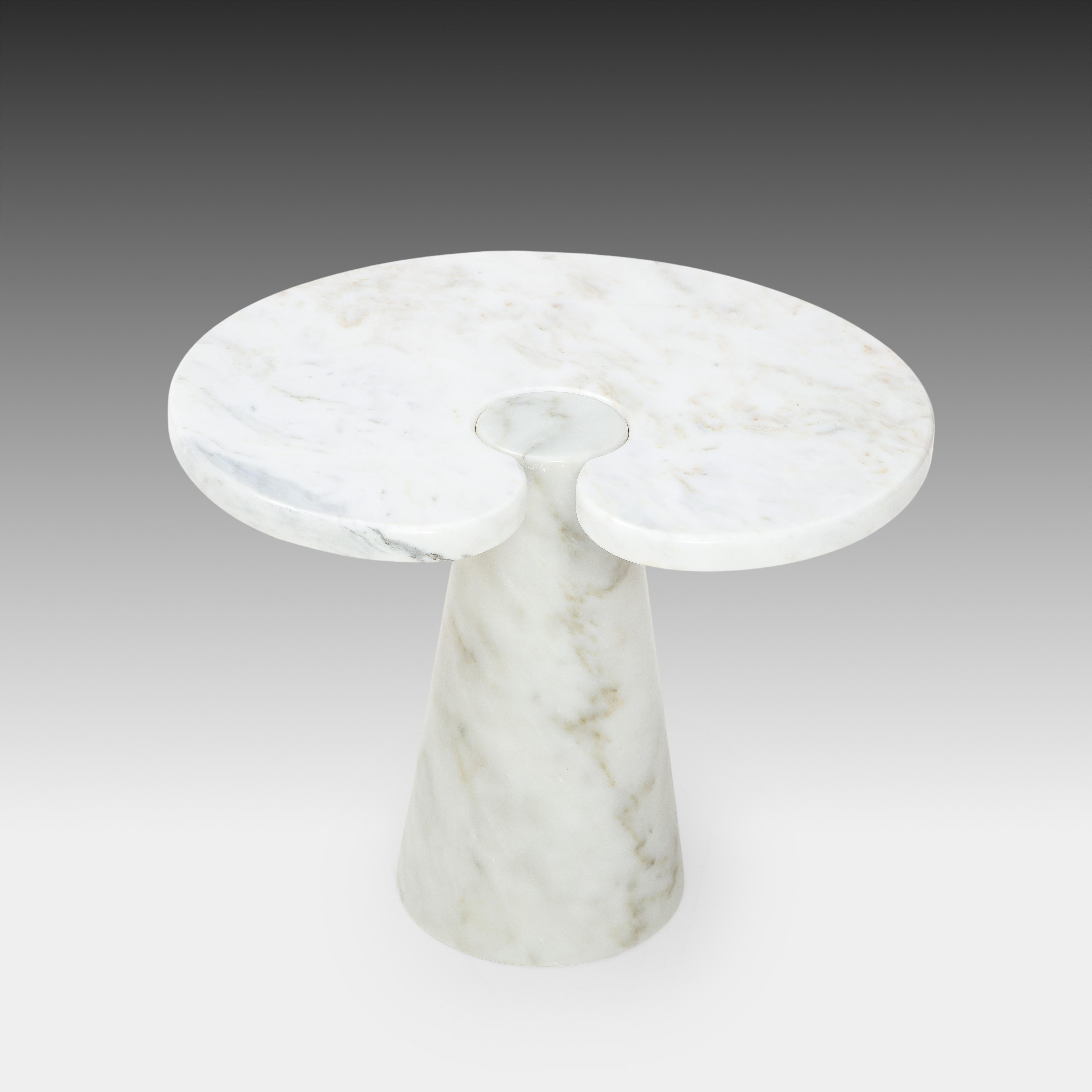 Late 20th Century Angelo Mangiarotti Carrara Marble Side Table from 'Eros' Series, 1971 For Sale