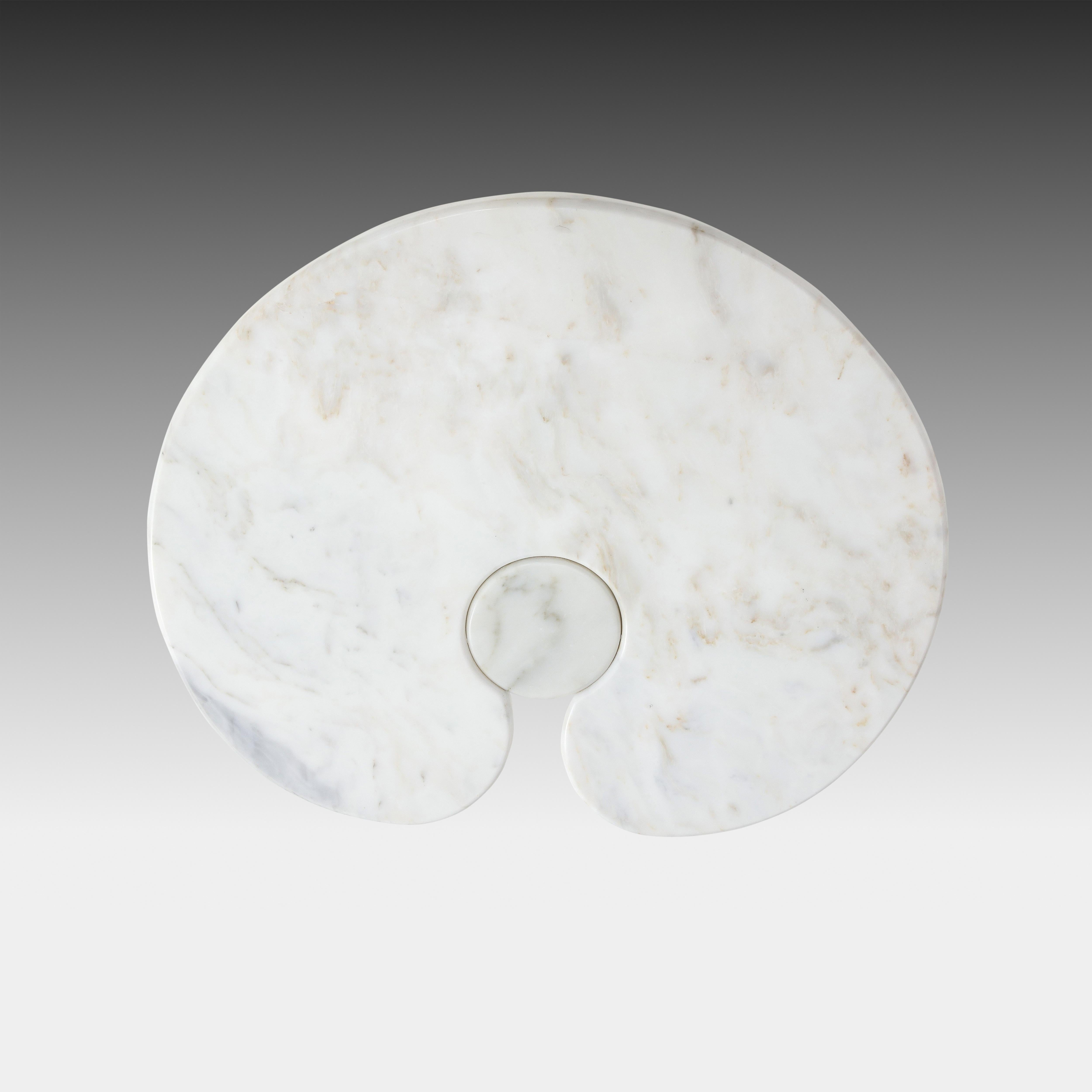 Angelo Mangiarotti Carrara Marble Side Table from 'Eros' Series, 1971 For Sale 1