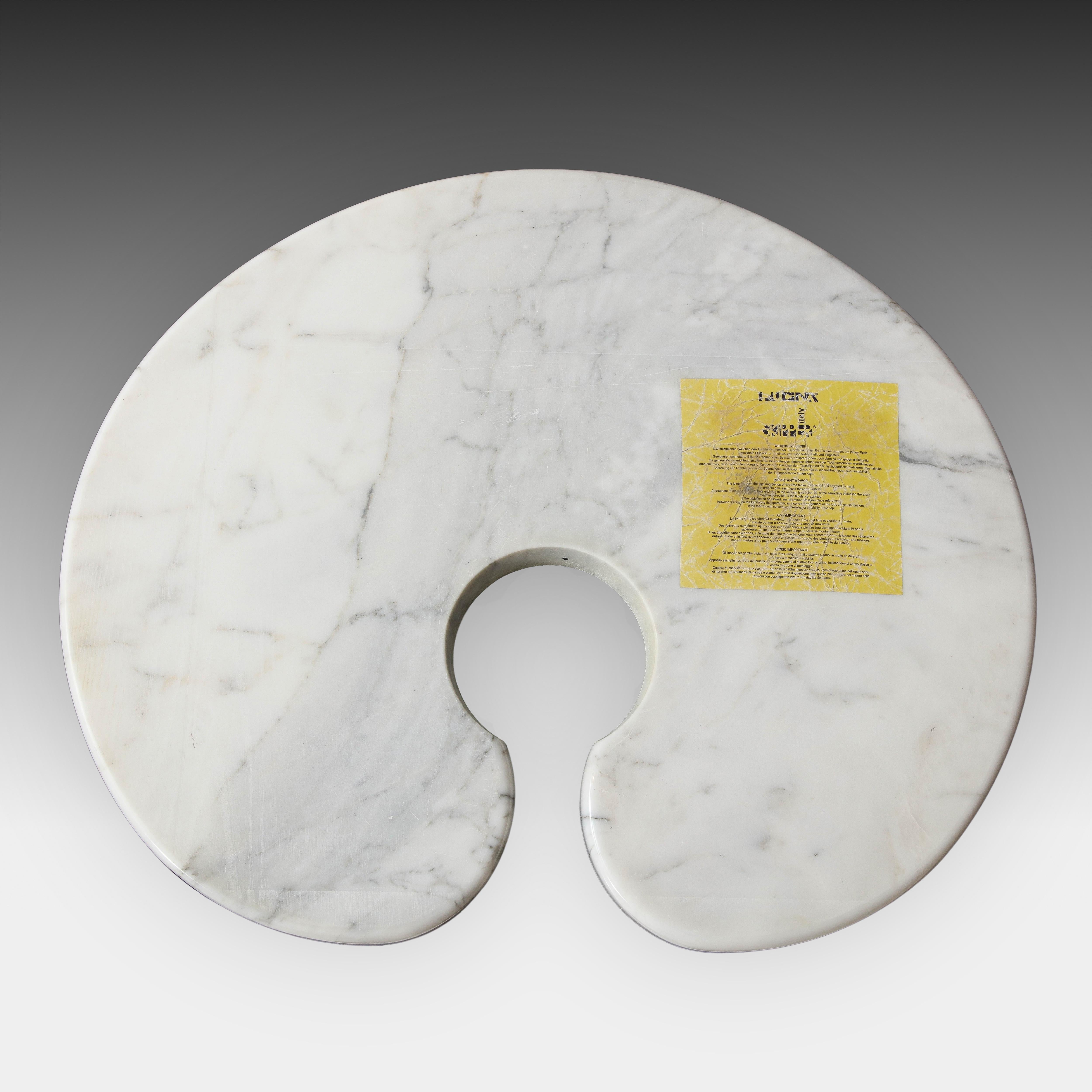 Angelo Mangiarotti Carrara Marble Side Table from 'Eros' Series, 1971 2