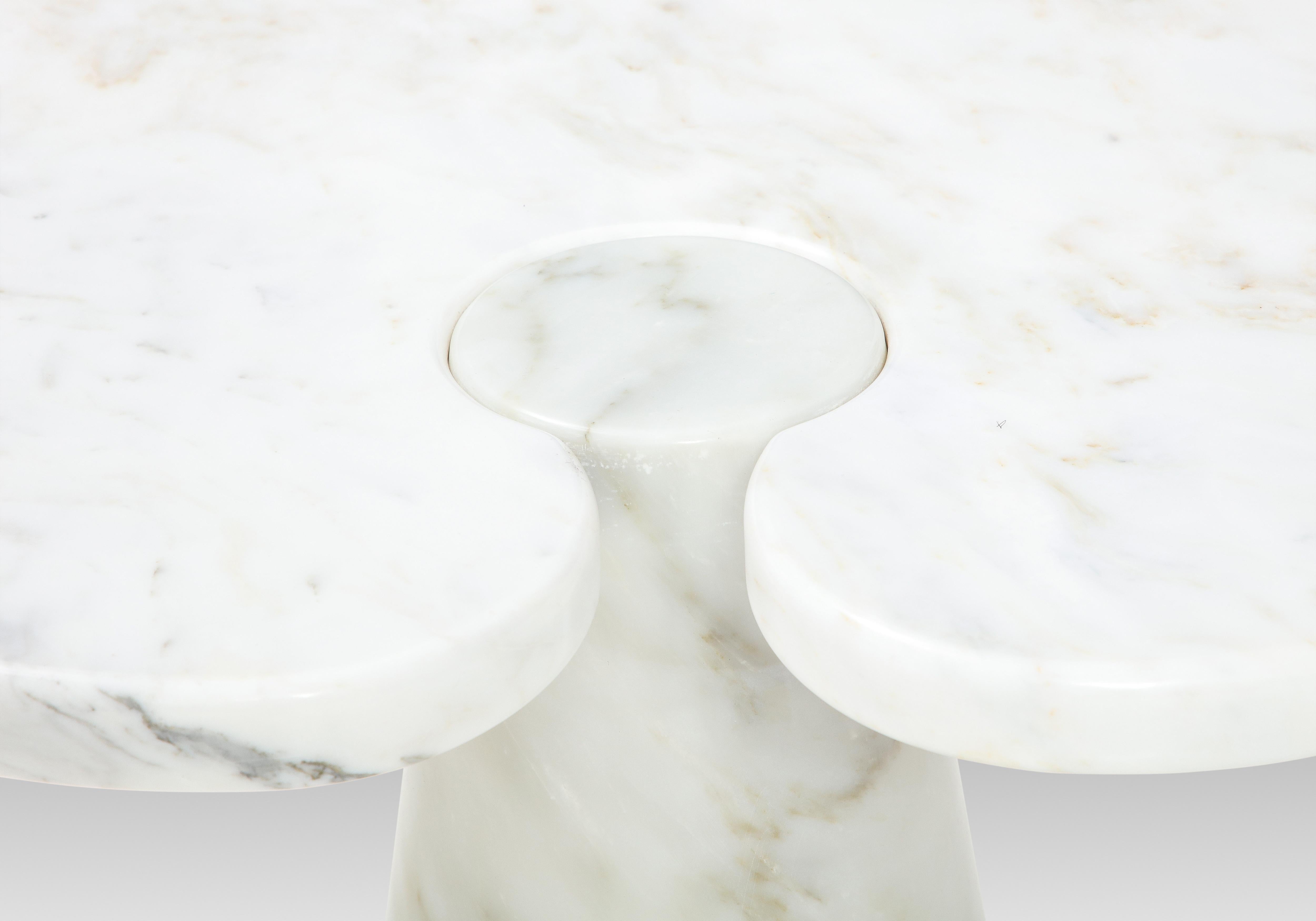 Angelo Mangiarotti Carrara Marble Side Table from 'Eros' Series, 1971 For Sale 2