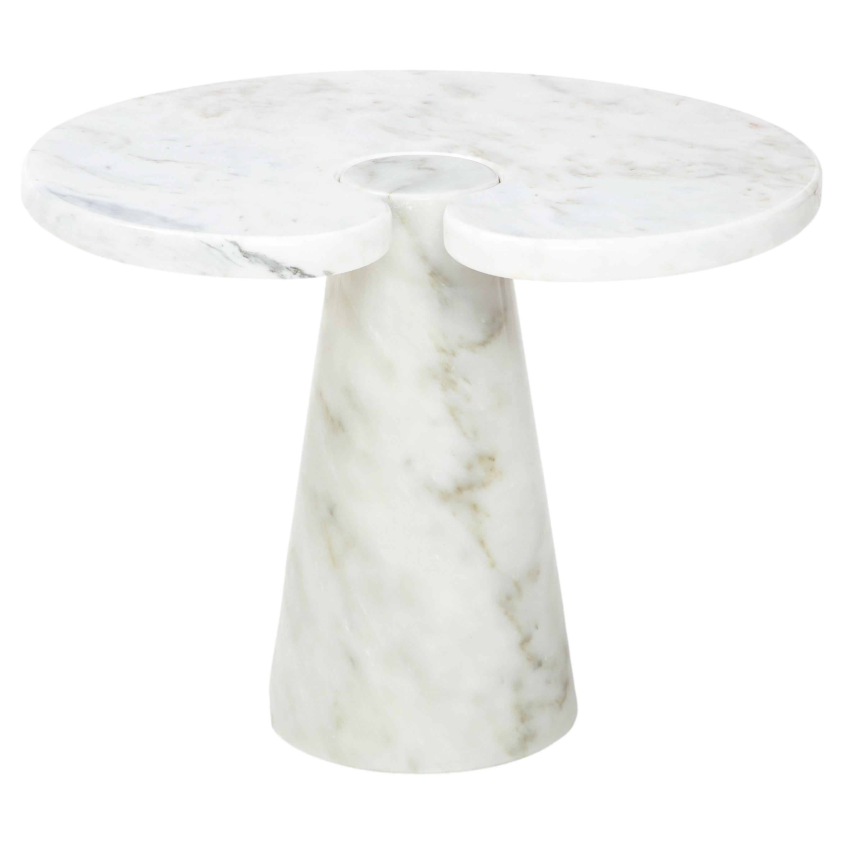 Angelo Mangiarotti Carrara Marble Side Table from 'Eros' Series, 1971
